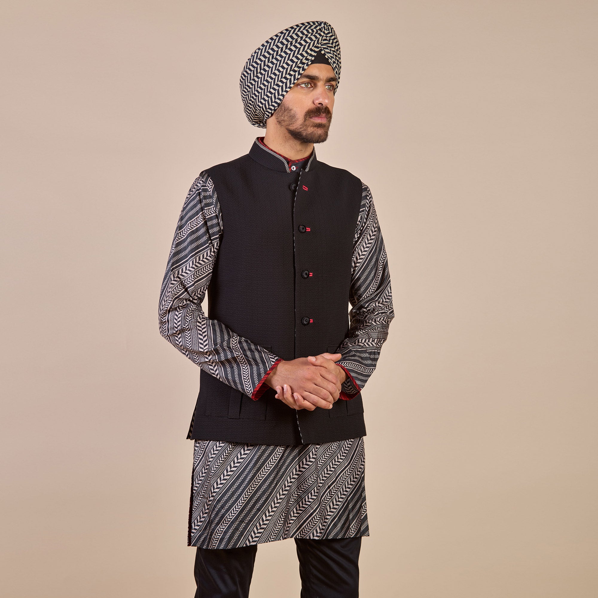 Rich Black Nehru Jacket | CHHĒ
