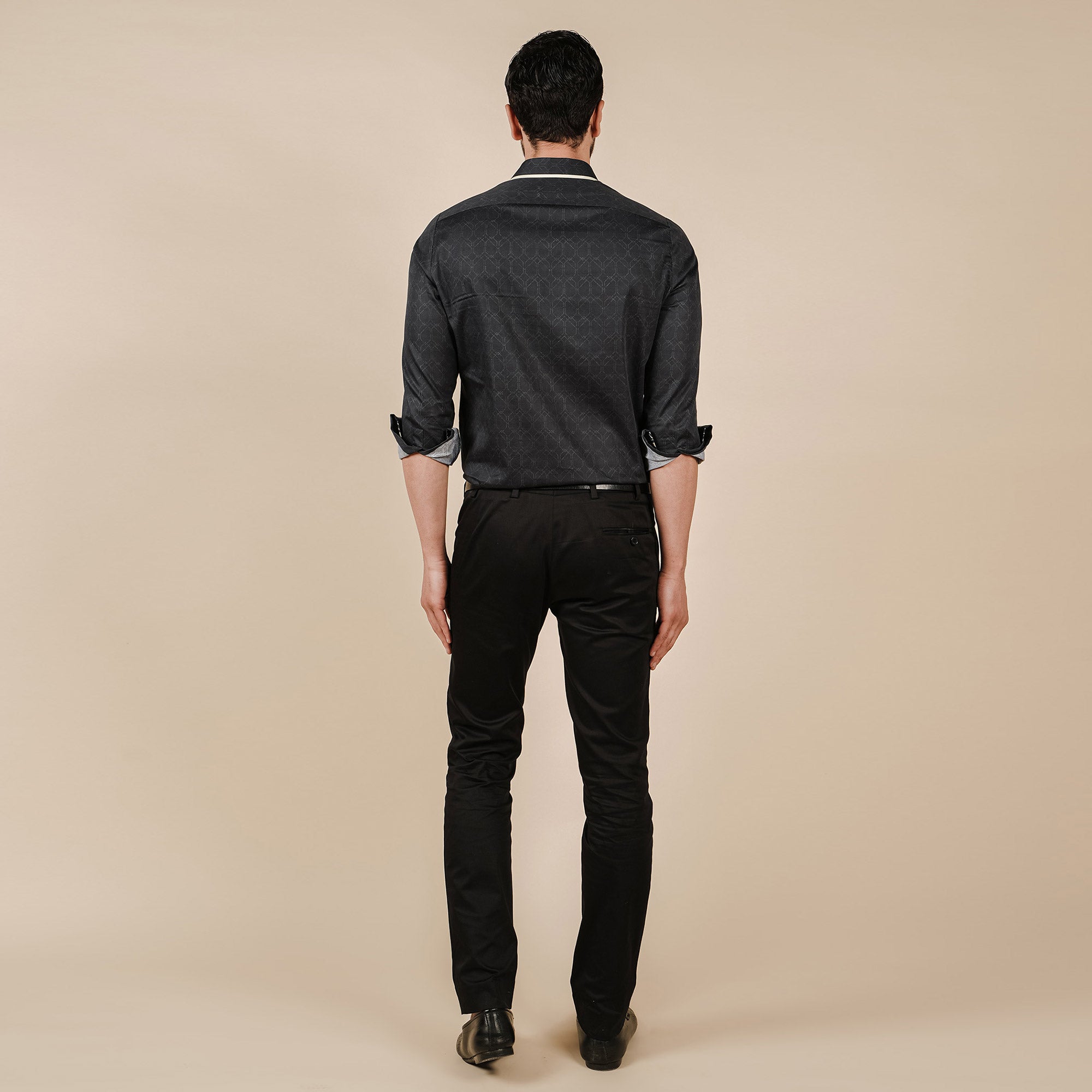 Rich Black Printed Shirt | CHAR