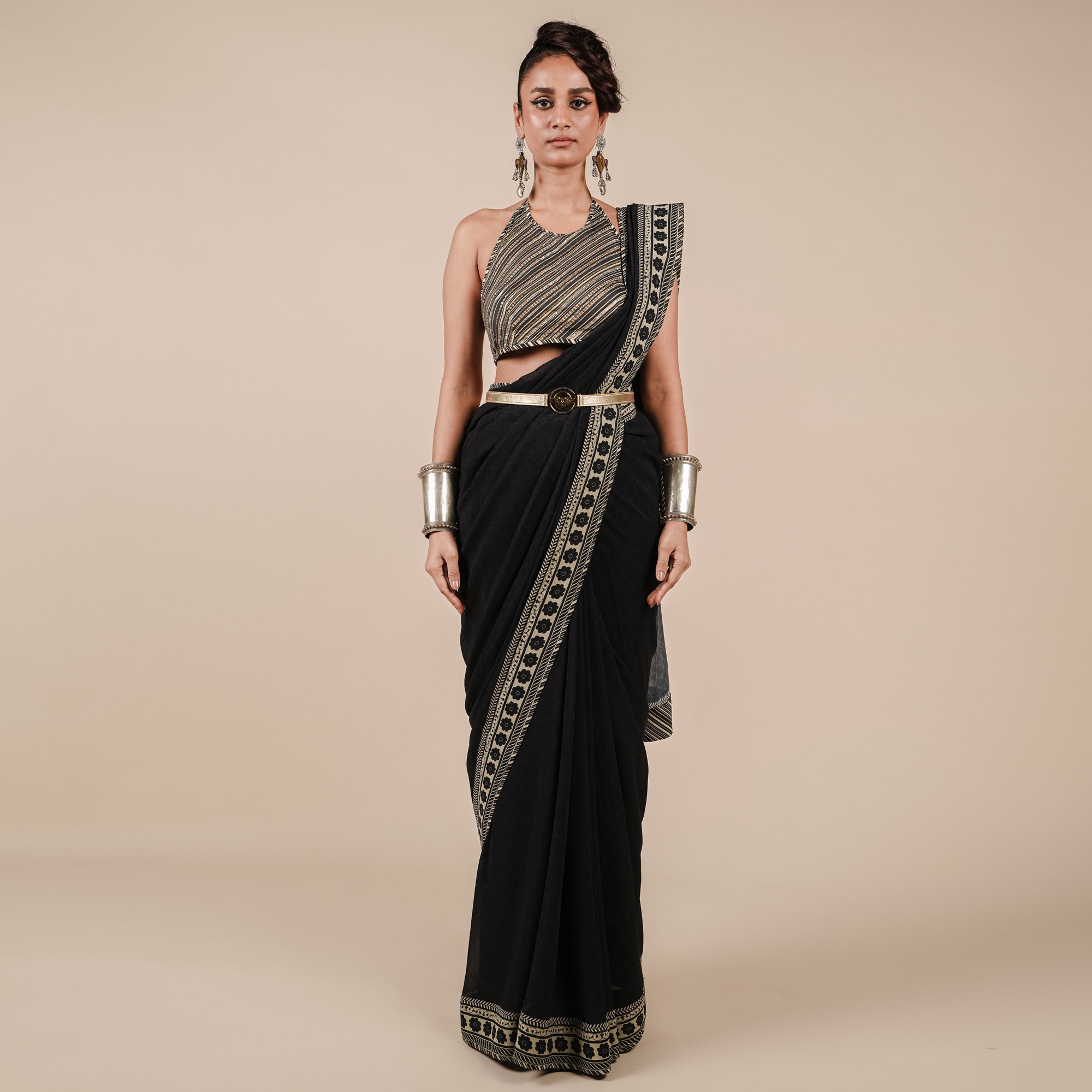 Rich Black Saree Set | CHAR