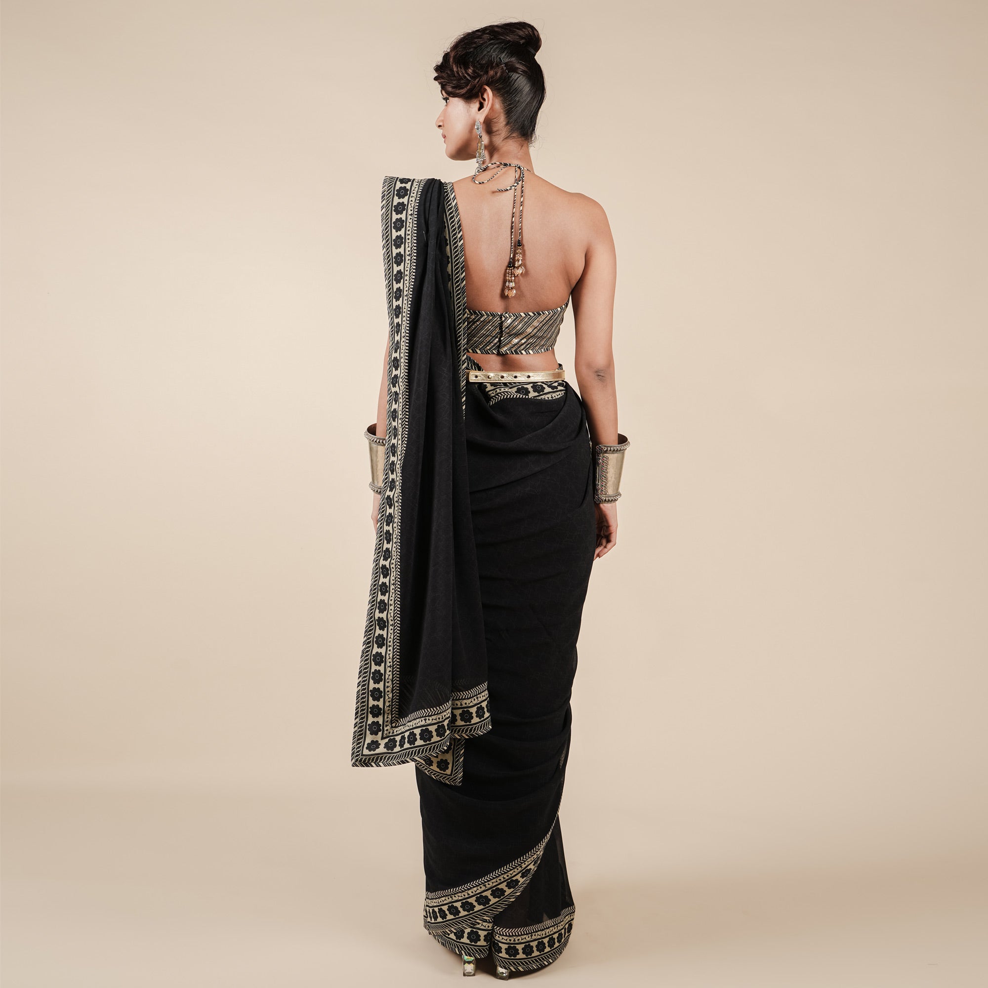 Rich Black Saree Set | CHAR