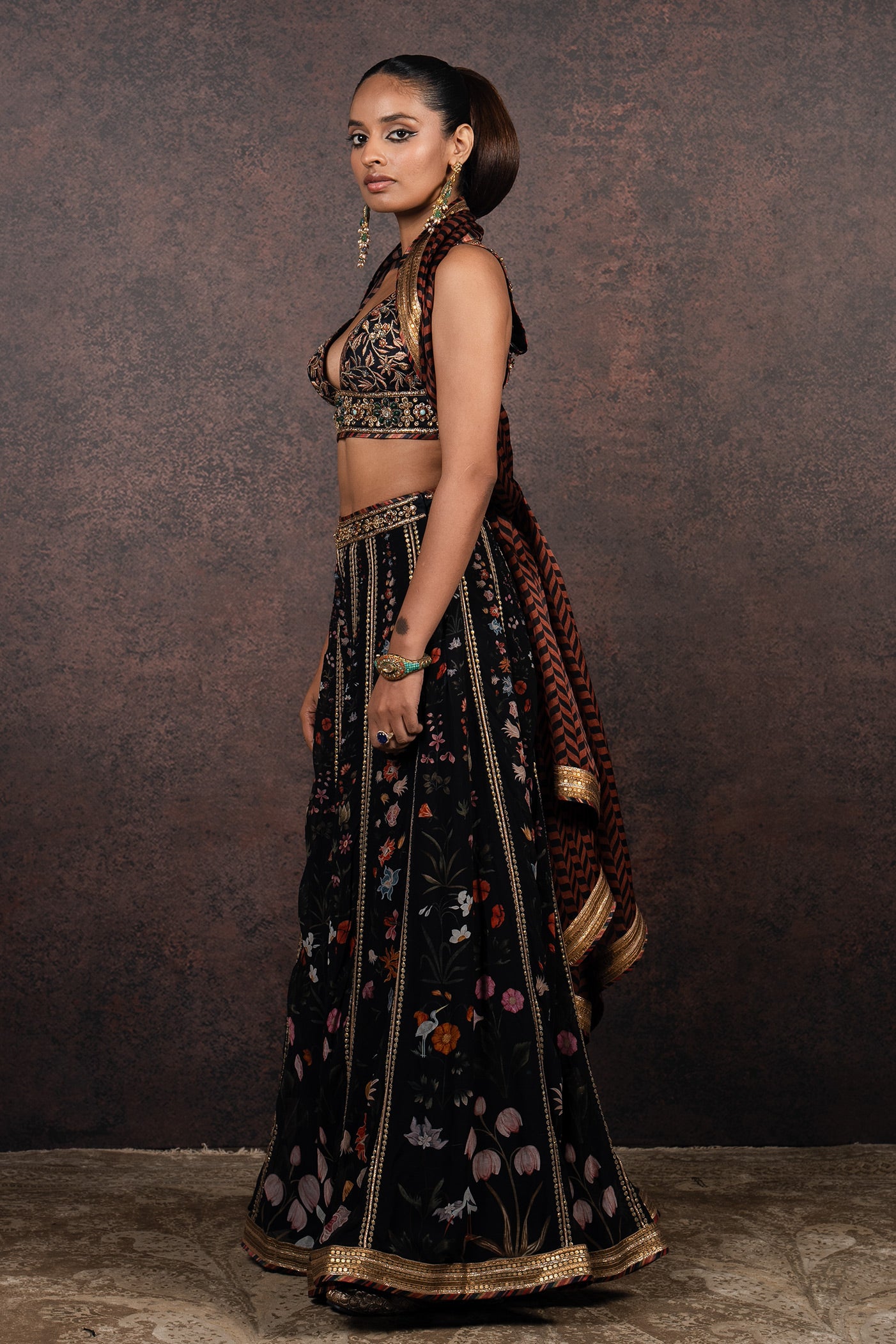 Rich Black Sharara Set | MURAQQA