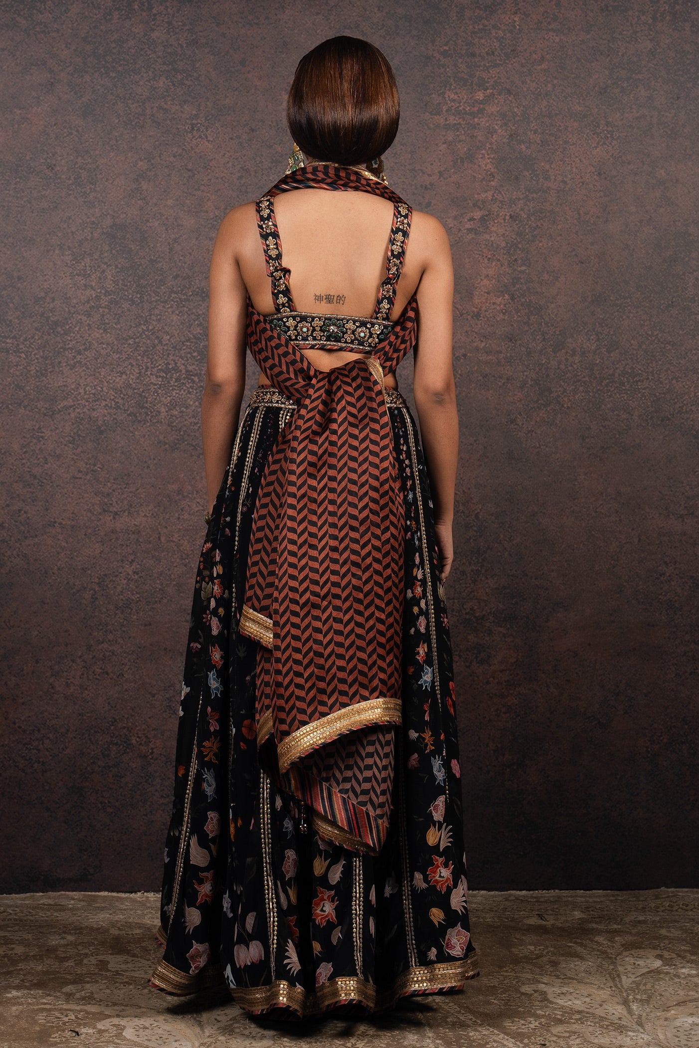 Rich Black Sharara Set | MURAQQA