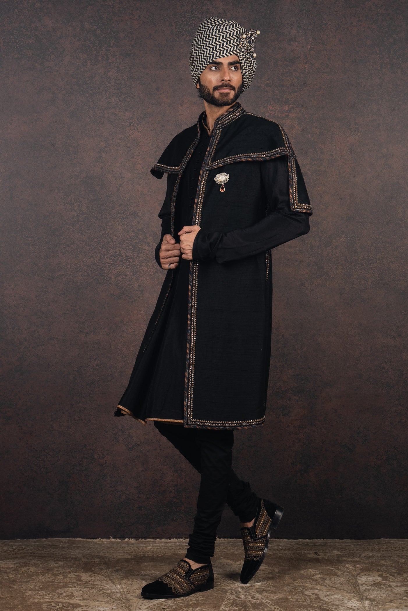 Rich Black Sherwani Set | MURAQQA