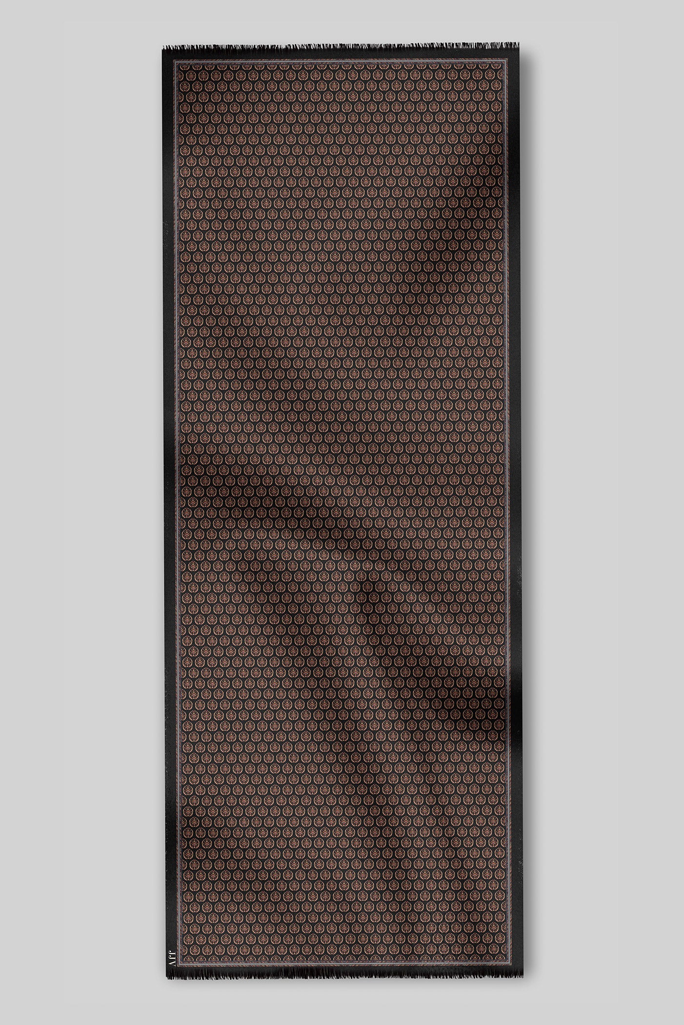Rich Black - Brown Printed Scarf