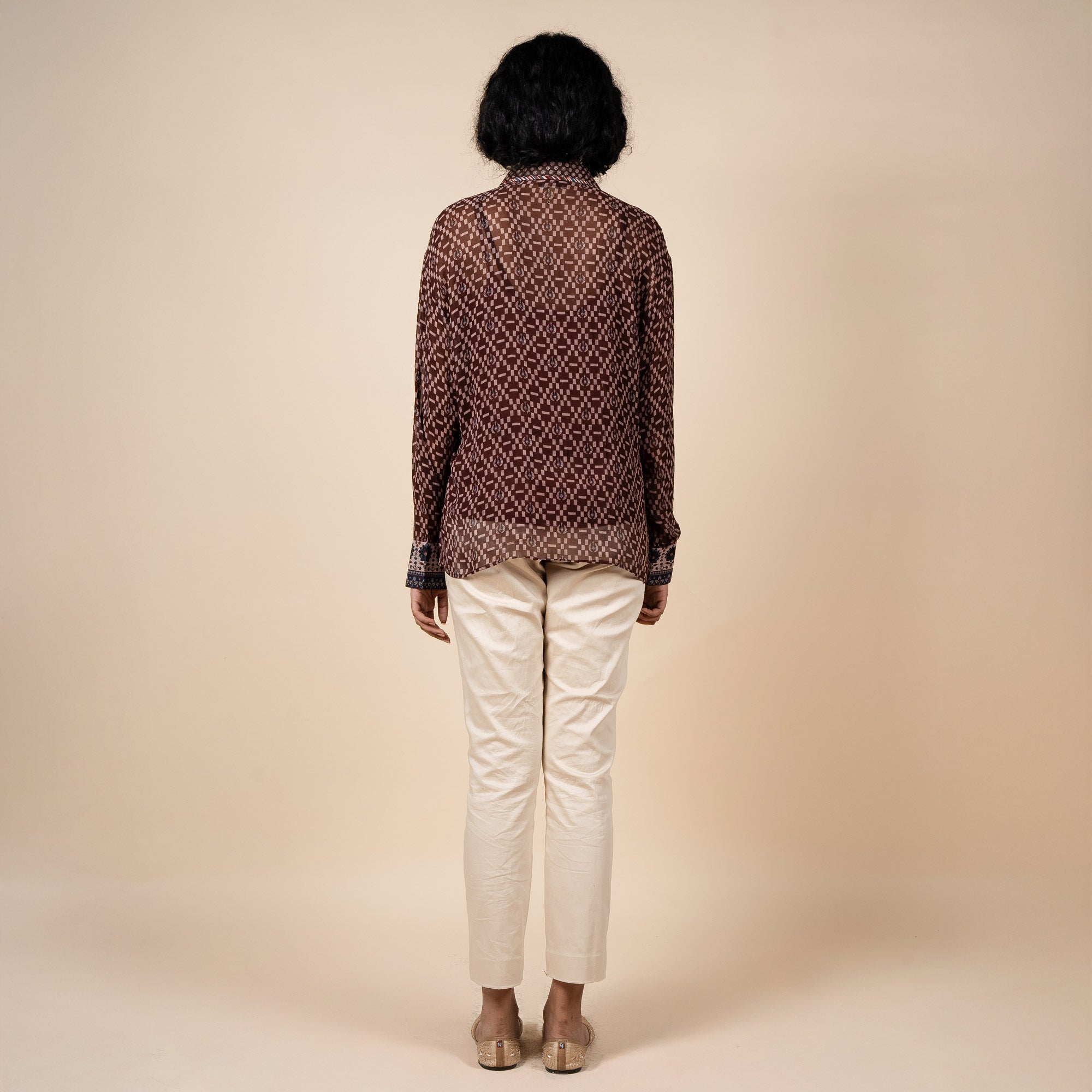 Rich Brown Printed Shirt | PANJ