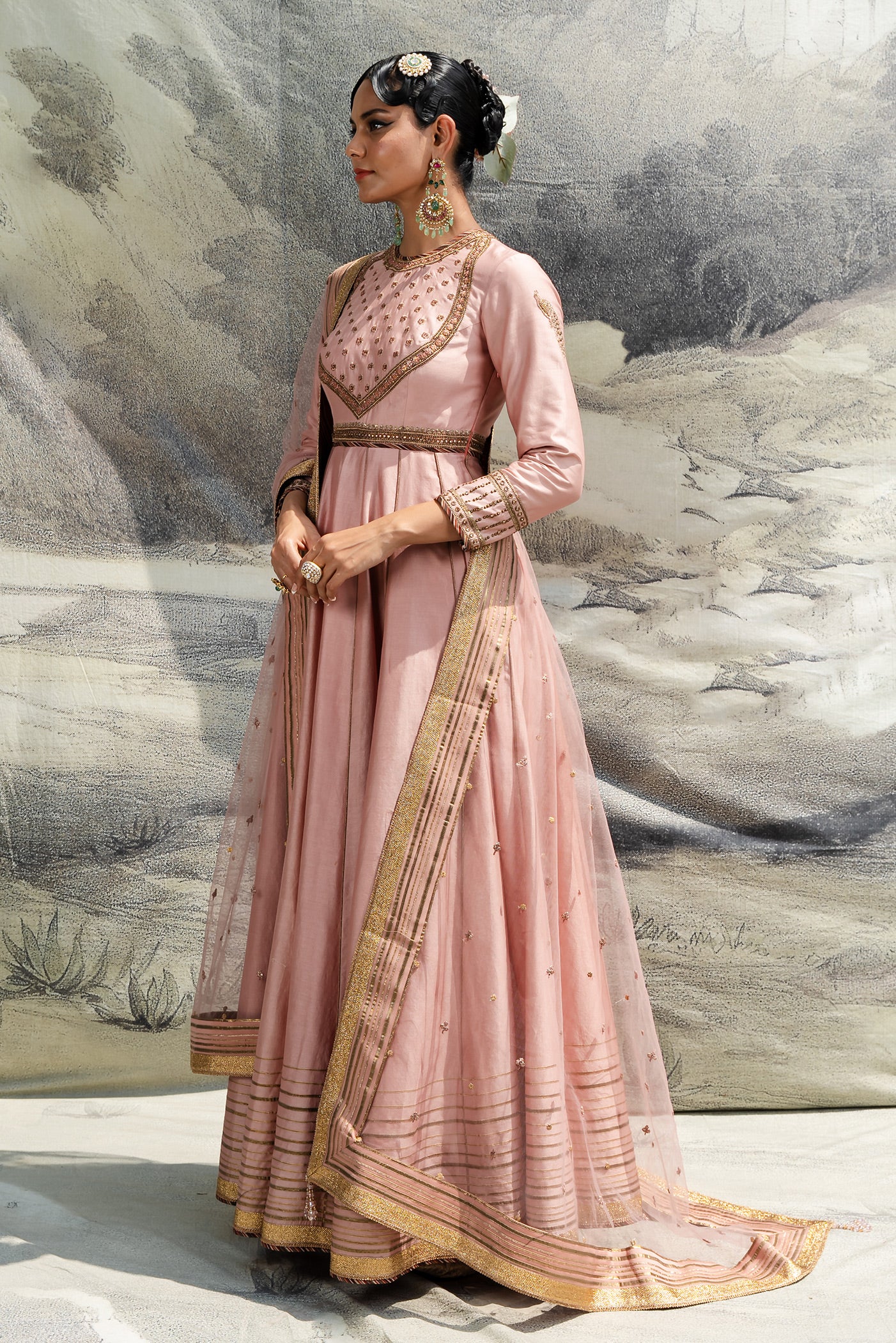 Rose Pink Anarkali Set | BARODA