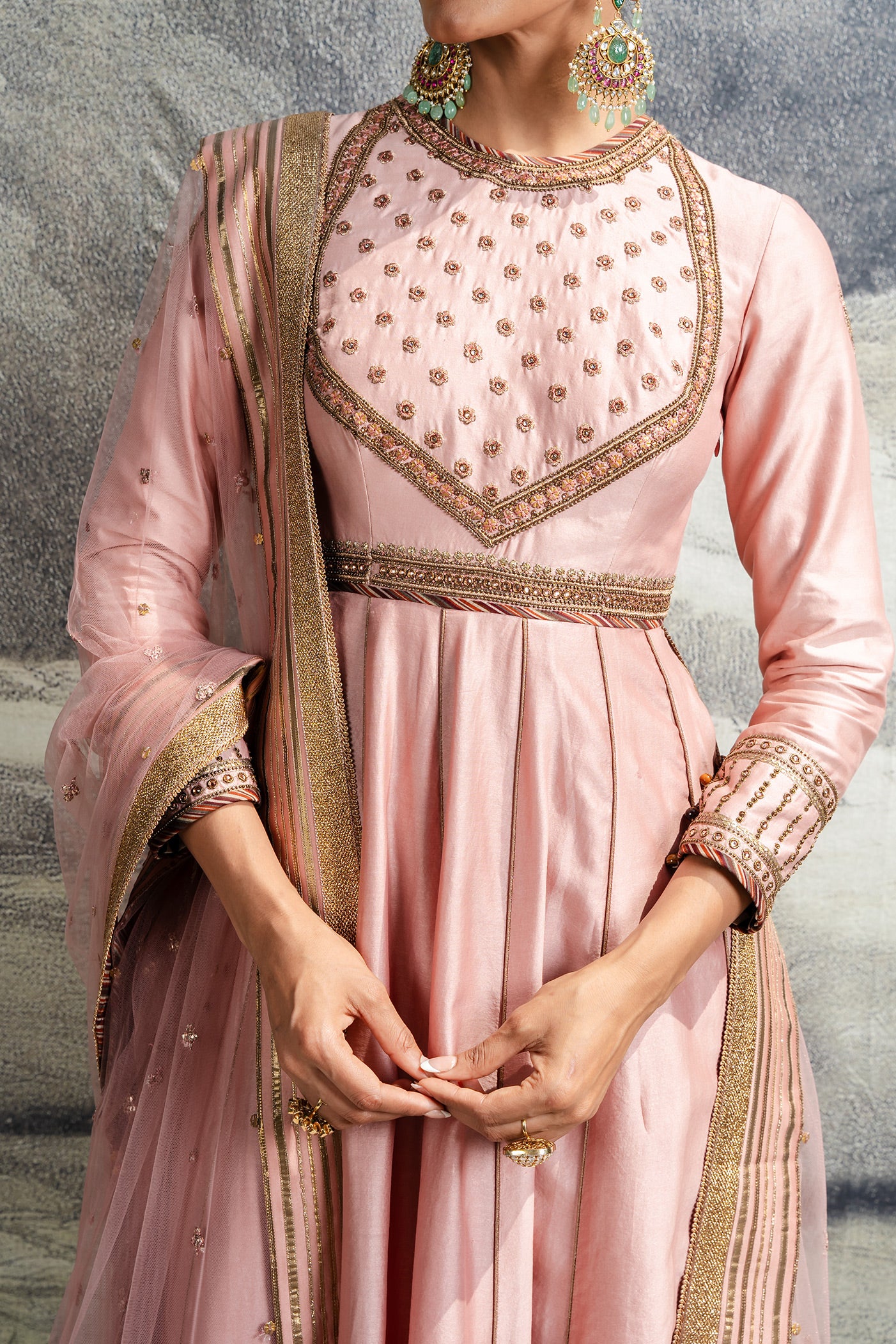 Rose Pink Anarkali Set | BARODA
