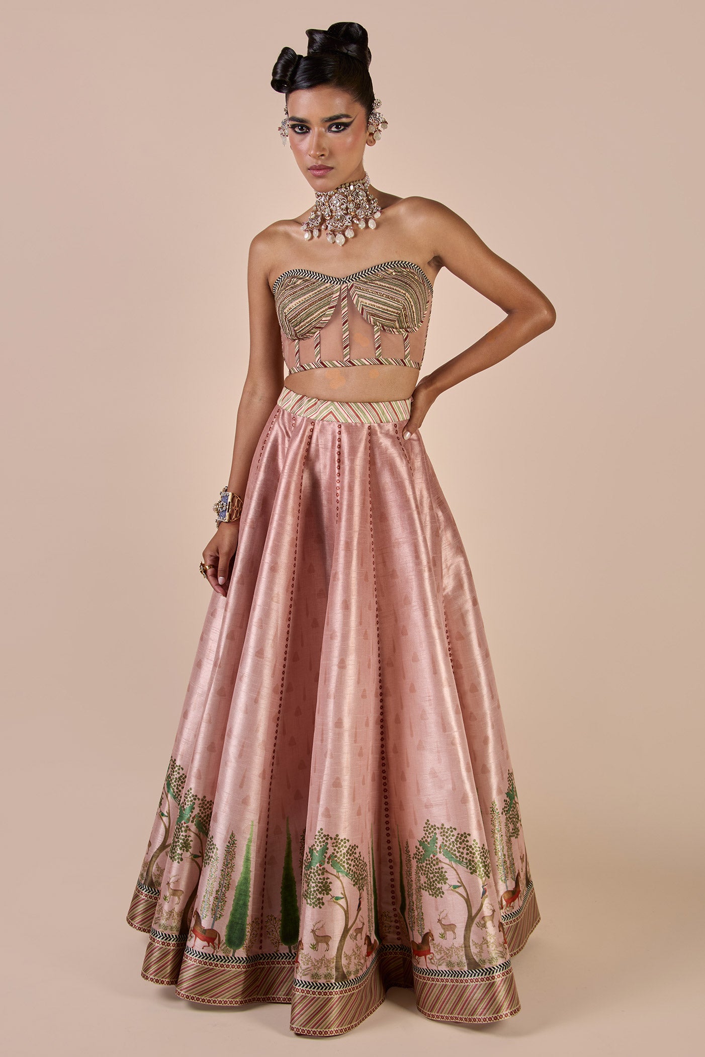 Rose Pink Corset Skirt Set | CHHĒ