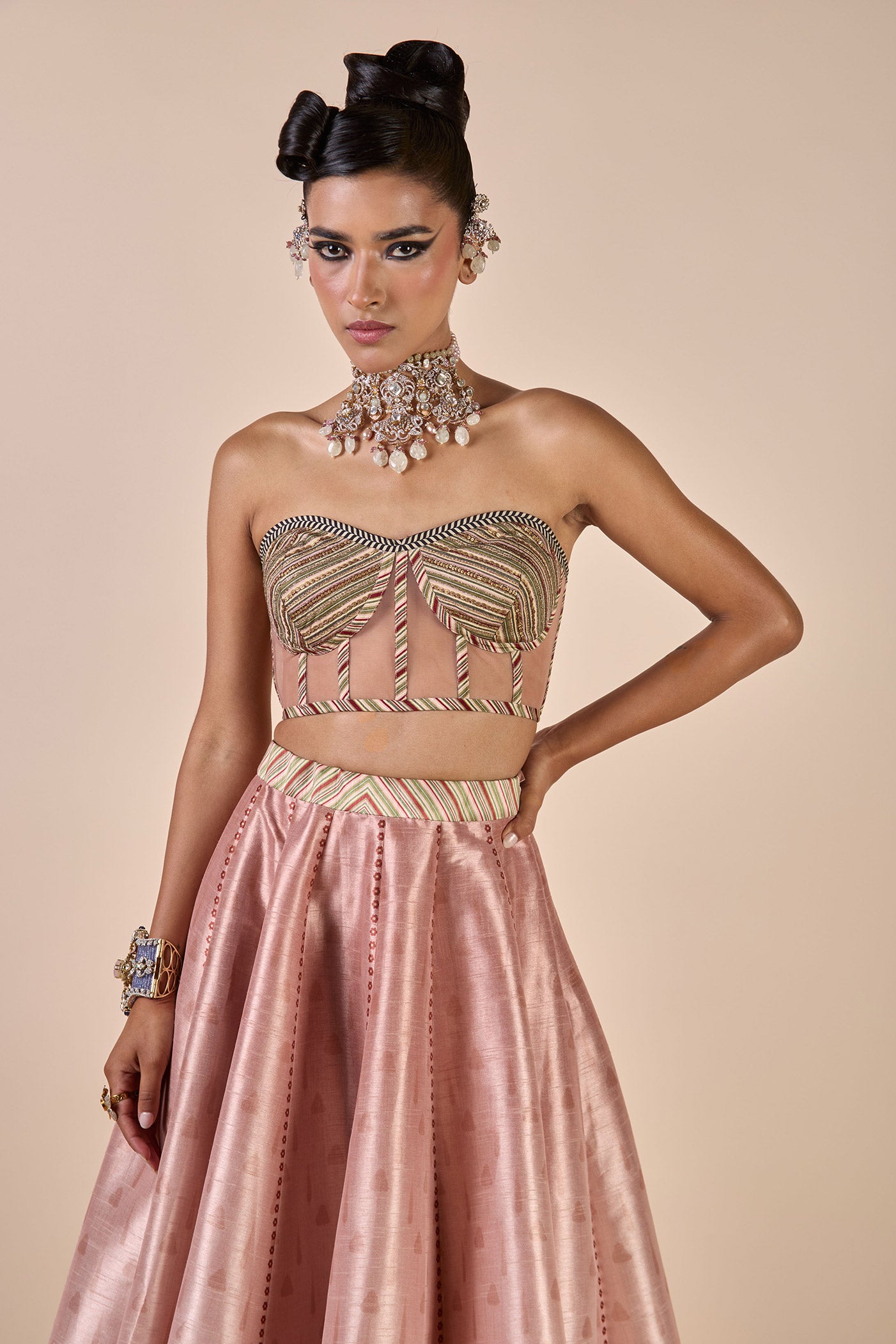 Rose Pink Corset Skirt Set | CHHĒ