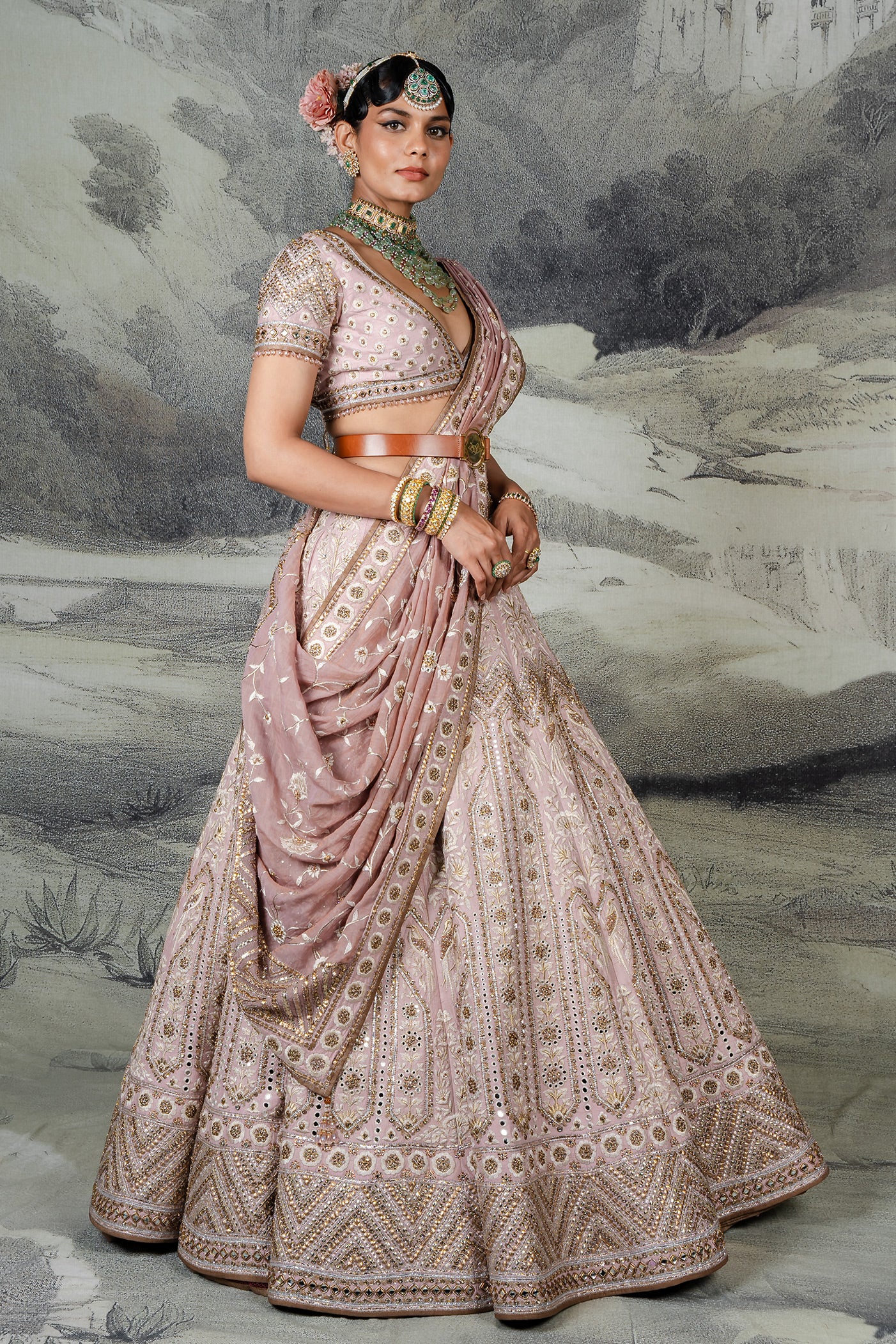 Rose Pink Lehenga Set | BARODA