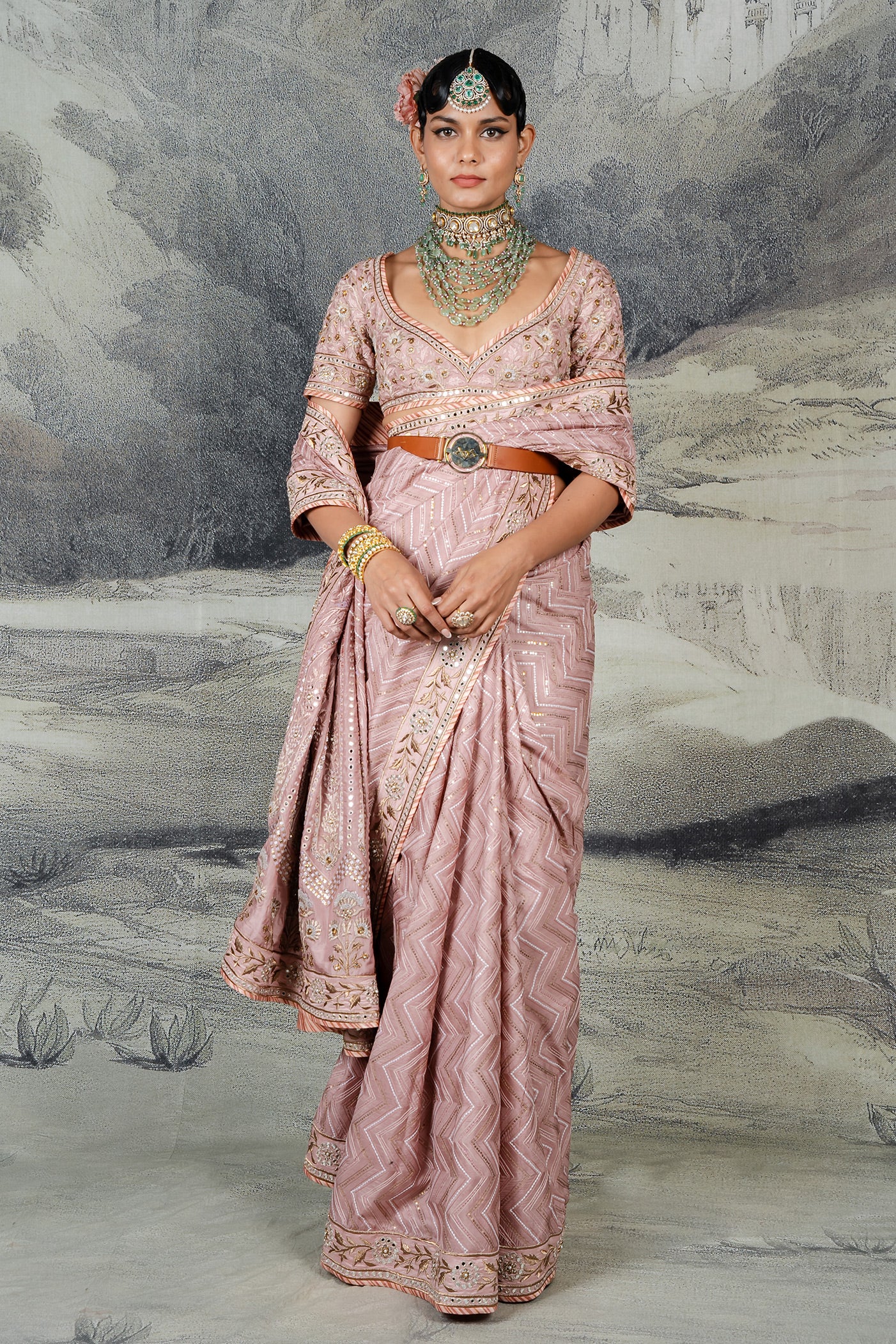 Rose Pink Saree Set | BARODA