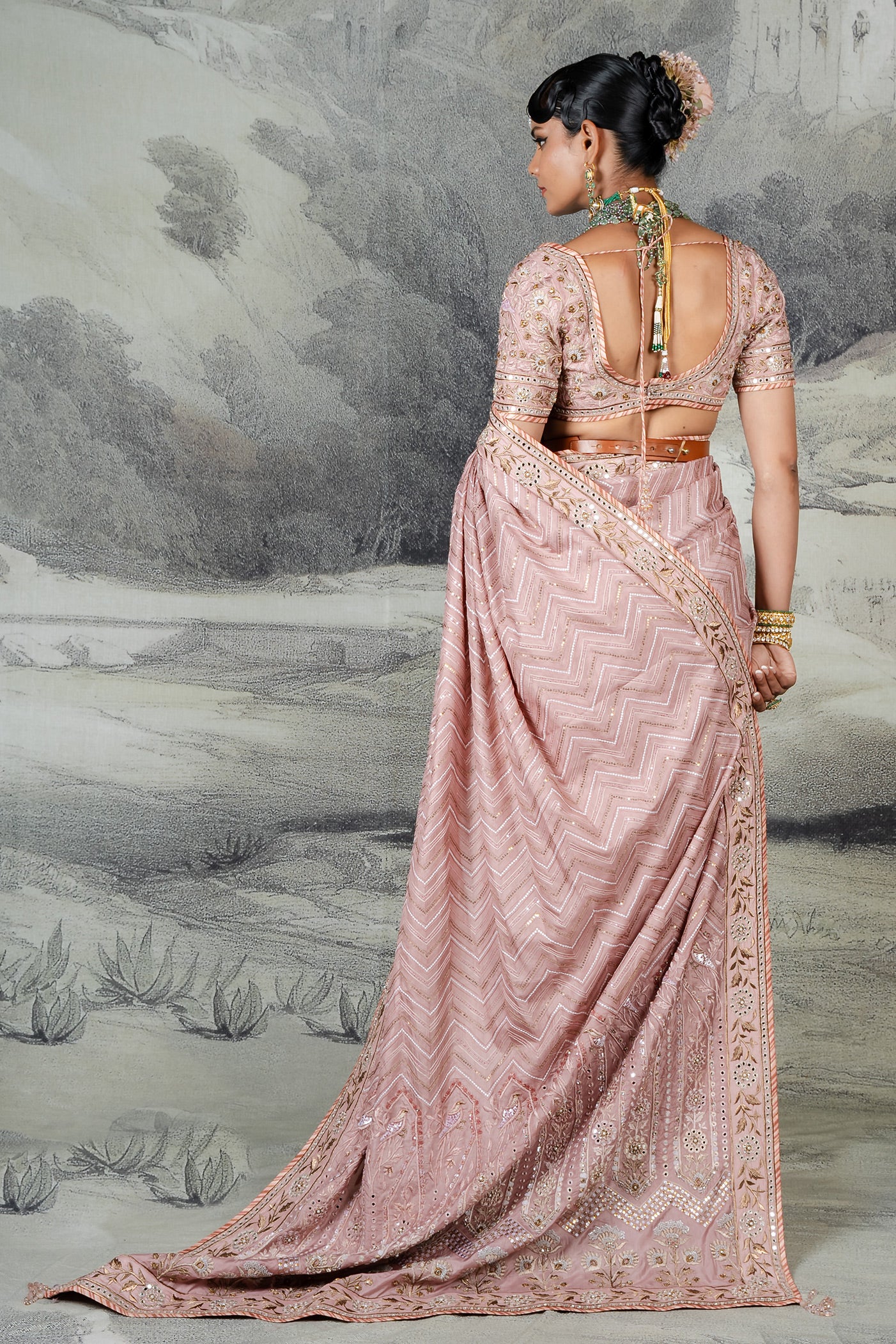 Rose Pink Saree Set | BARODA
