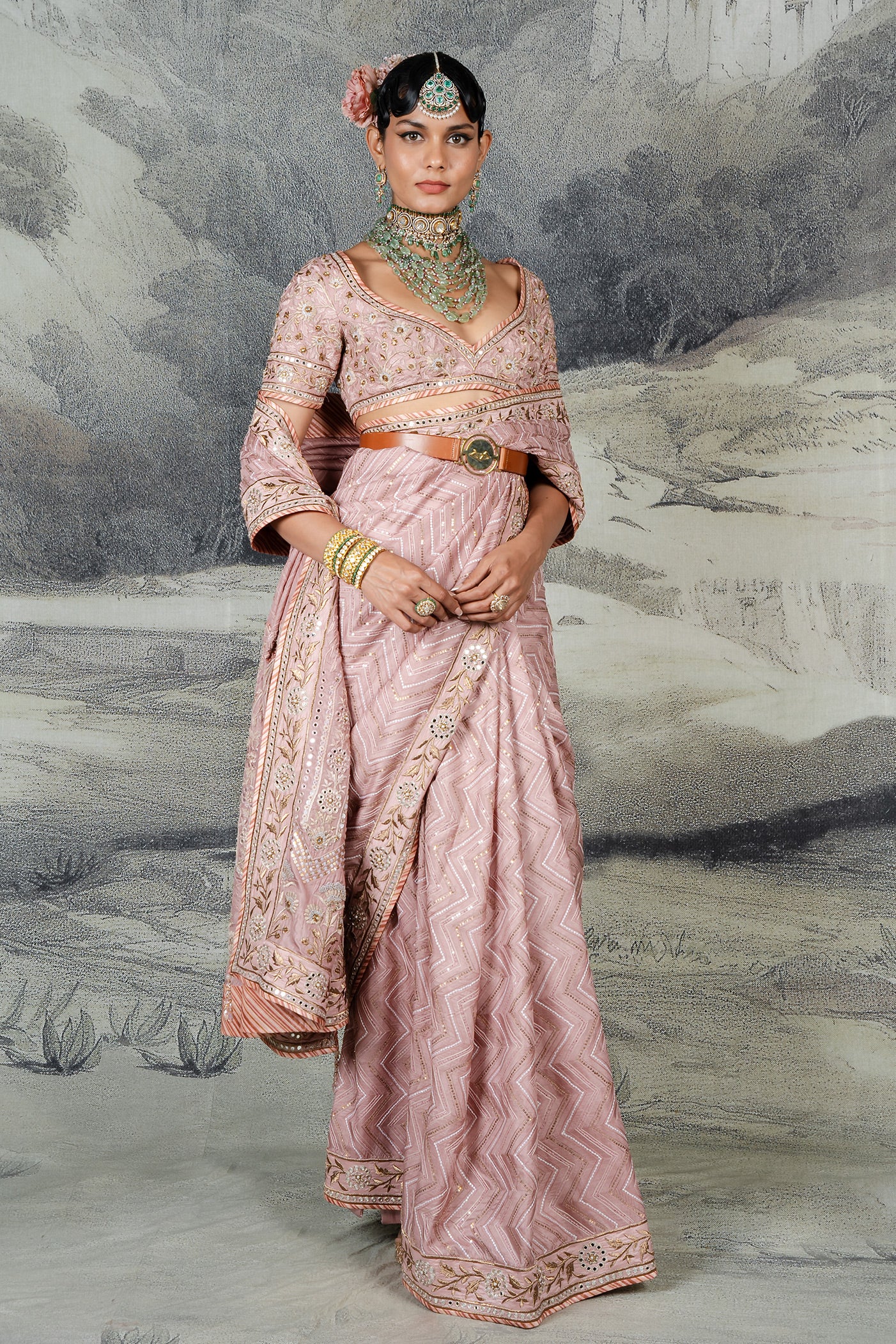 Rose Pink Saree Set | BARODA