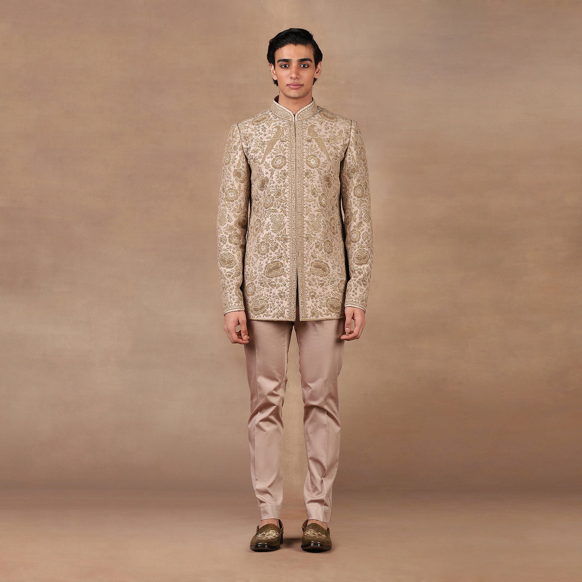 Rose Taupe Bandhgala Set | MURAQQA