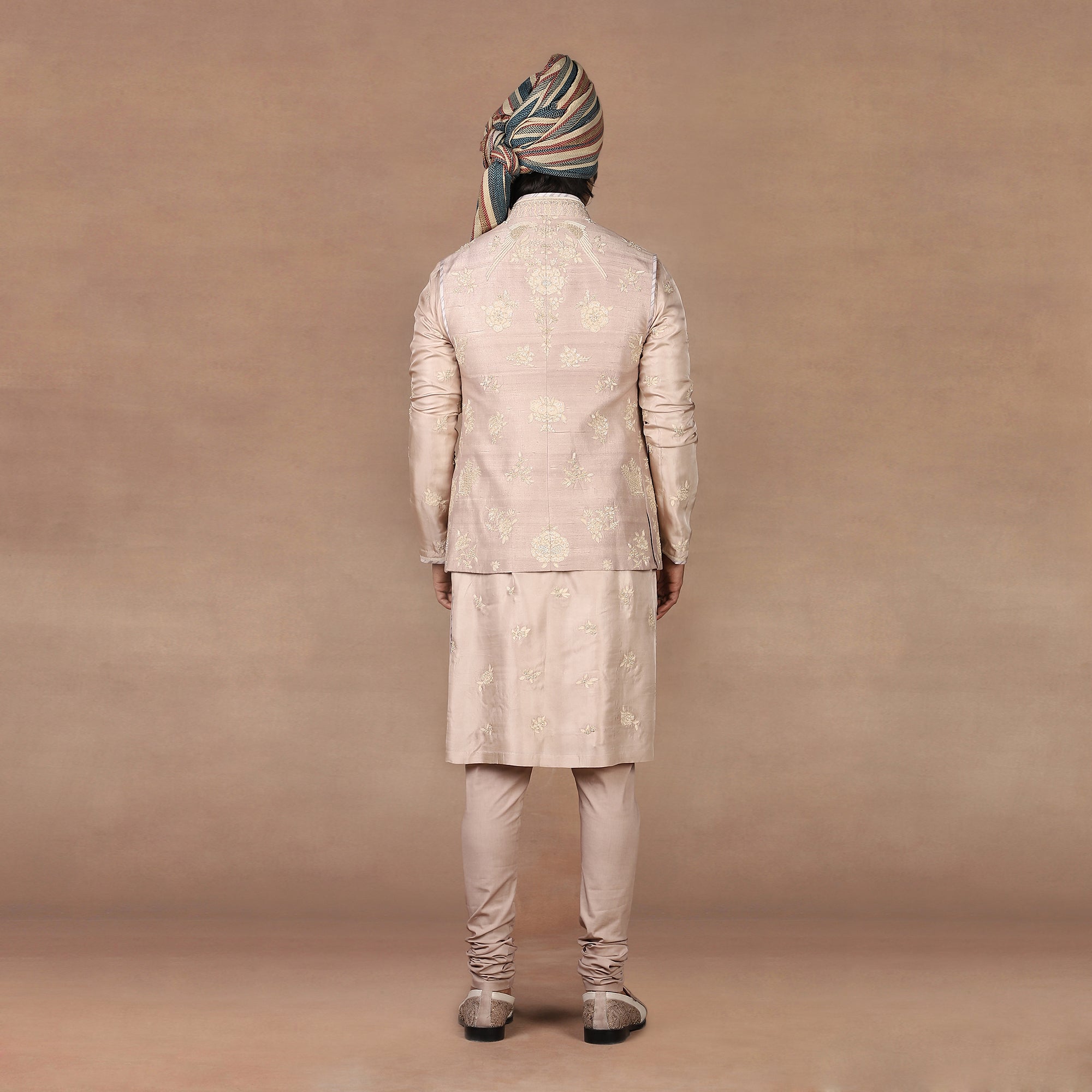 Rose Taupe Nehru Jacket Set | MURAQQA