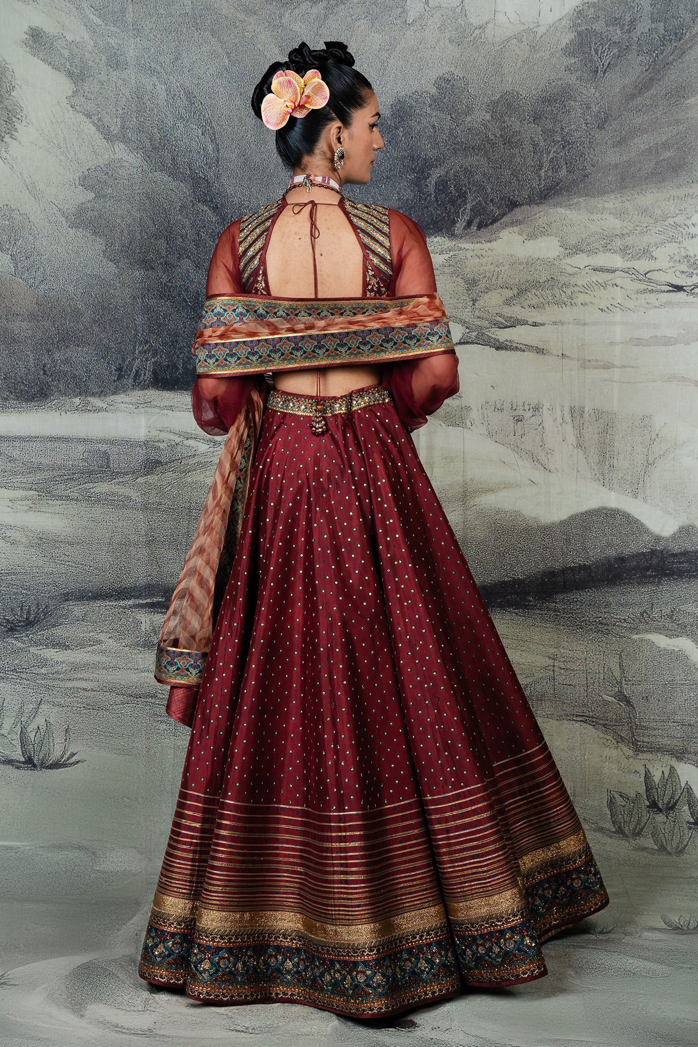 Royal Red Skirt Set | BARODA