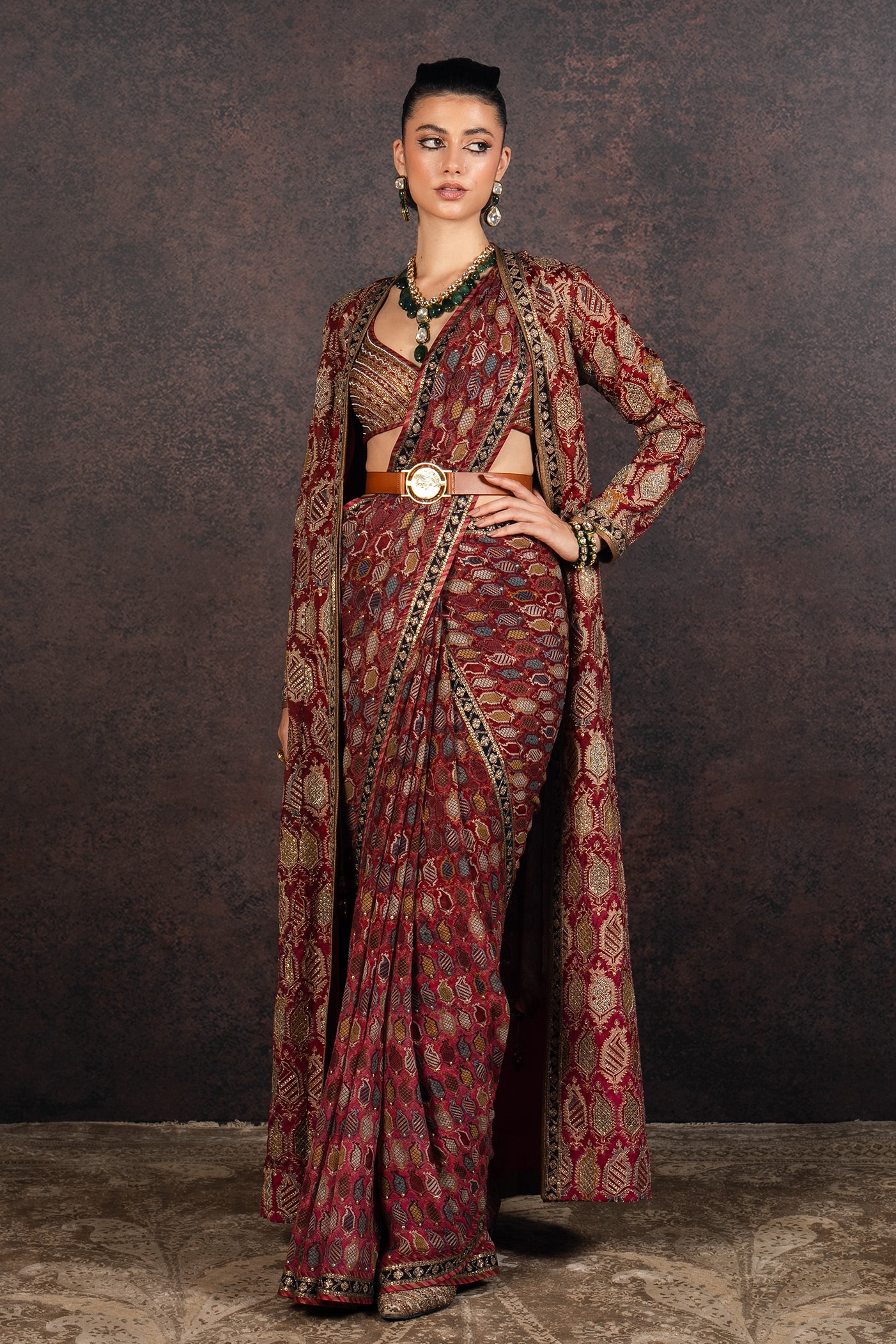 Ruby - Fuschia Ombre Jacket Set | MURAQQA