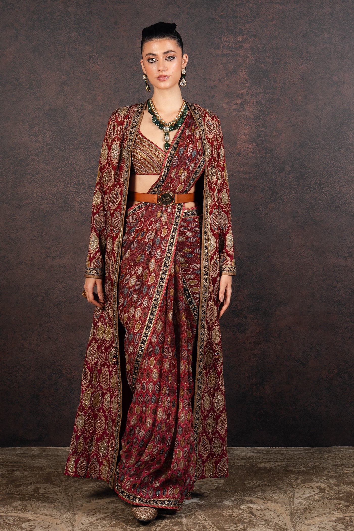 Ruby - Fuschia Ombre Jacket Set | MURAQQA