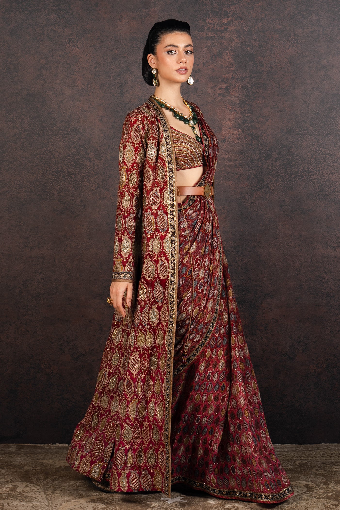 Ruby - Fuschia Ombre Jacket Set | MURAQQA