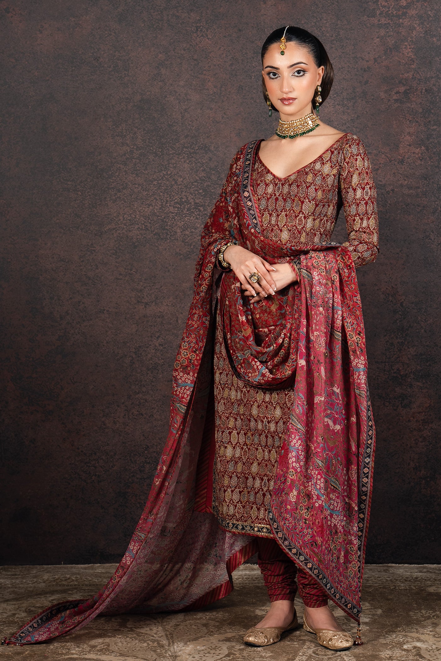 Ruby - Fuschia Ombre Tunic Set | MURAQQA