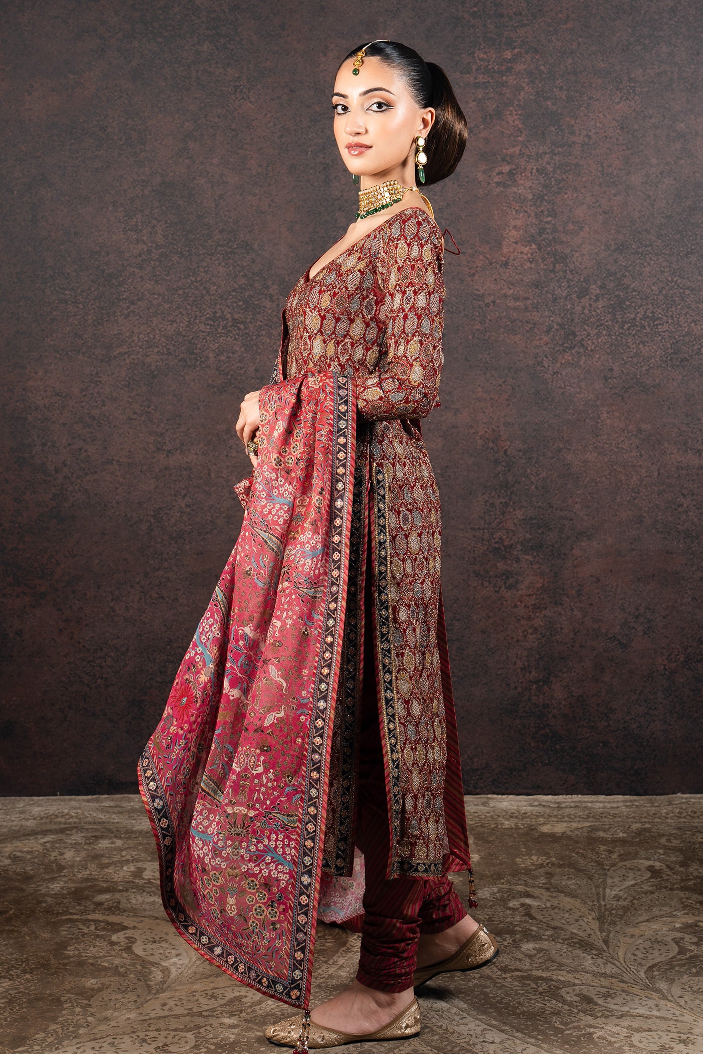 Ruby - Fuschia Ombre Tunic Set | MURAQQA