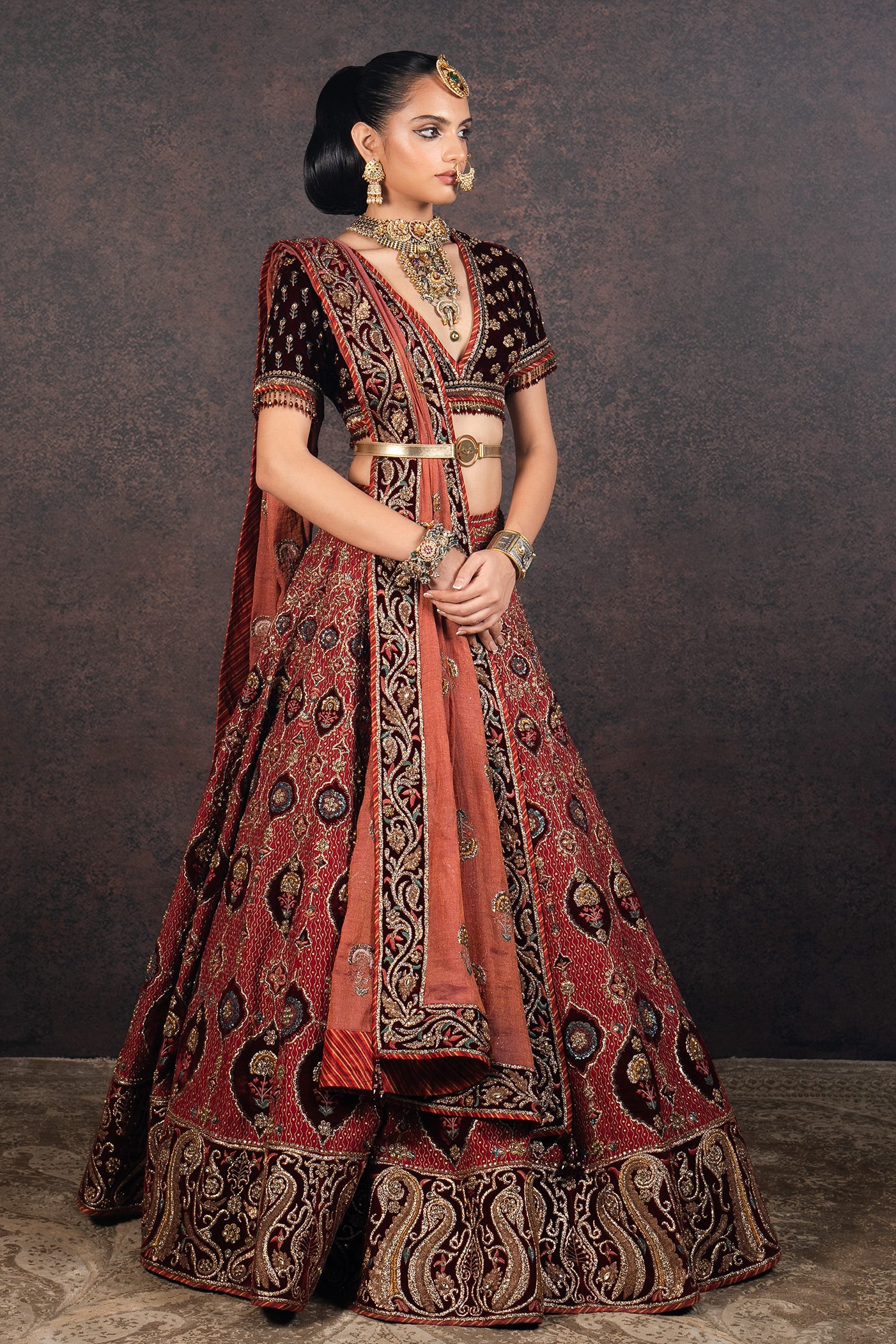 Ruby Red Lehenga Set | MURAQQA
