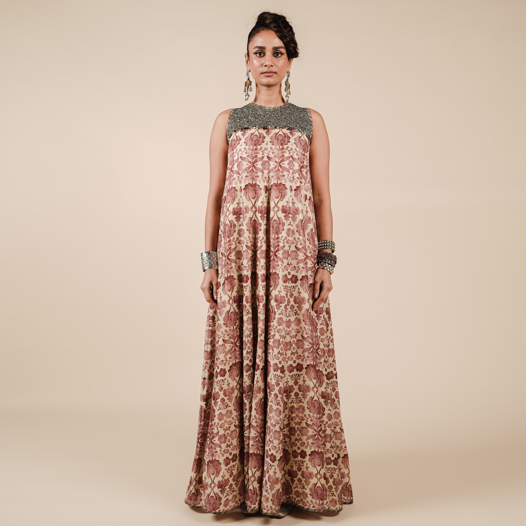 Rust Pink - Ivory Maxi Dress | CHAR