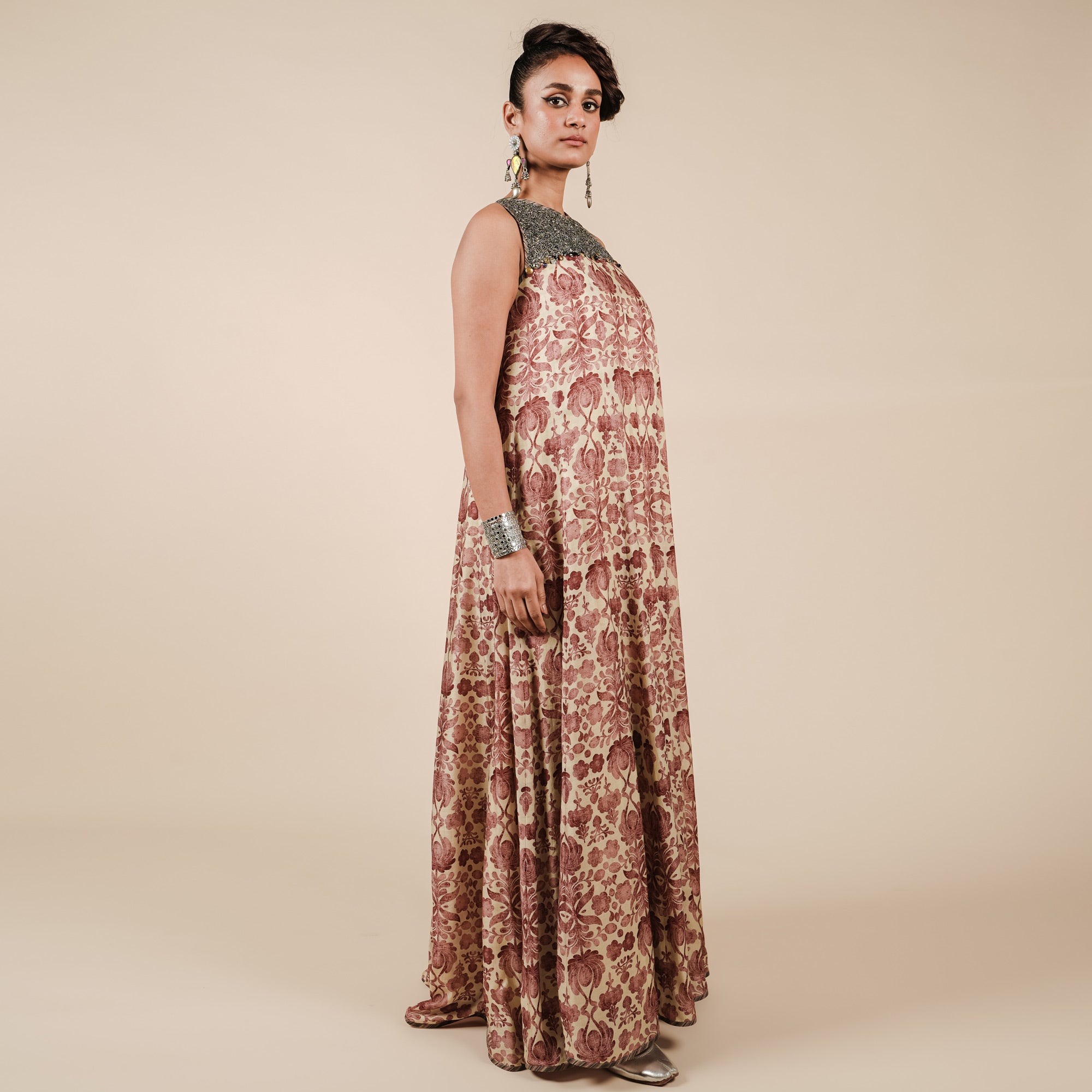 Rust Pink - Ivory Maxi Dress | CHAR