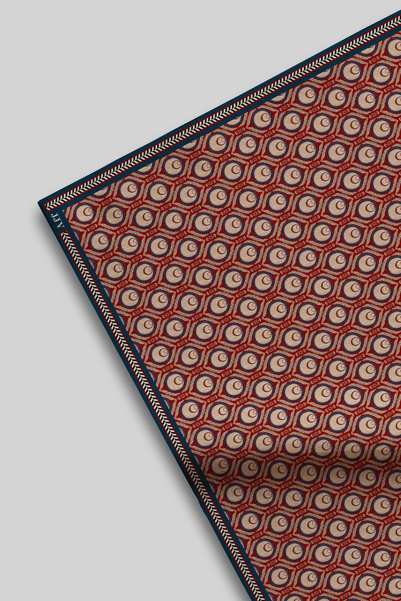 Rust Red Printed Pocket Square
