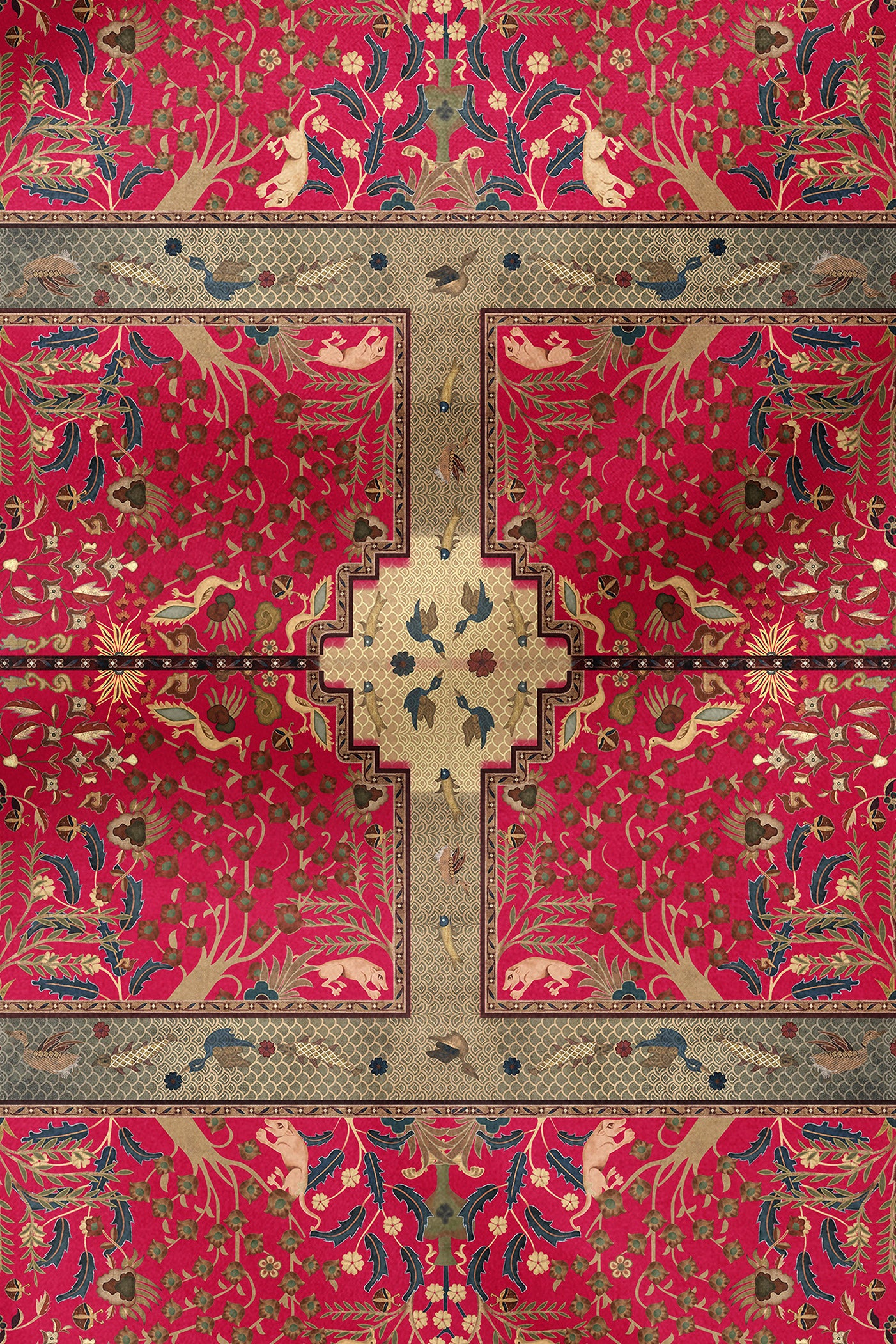 Fuchsia Pink Printed Scarf