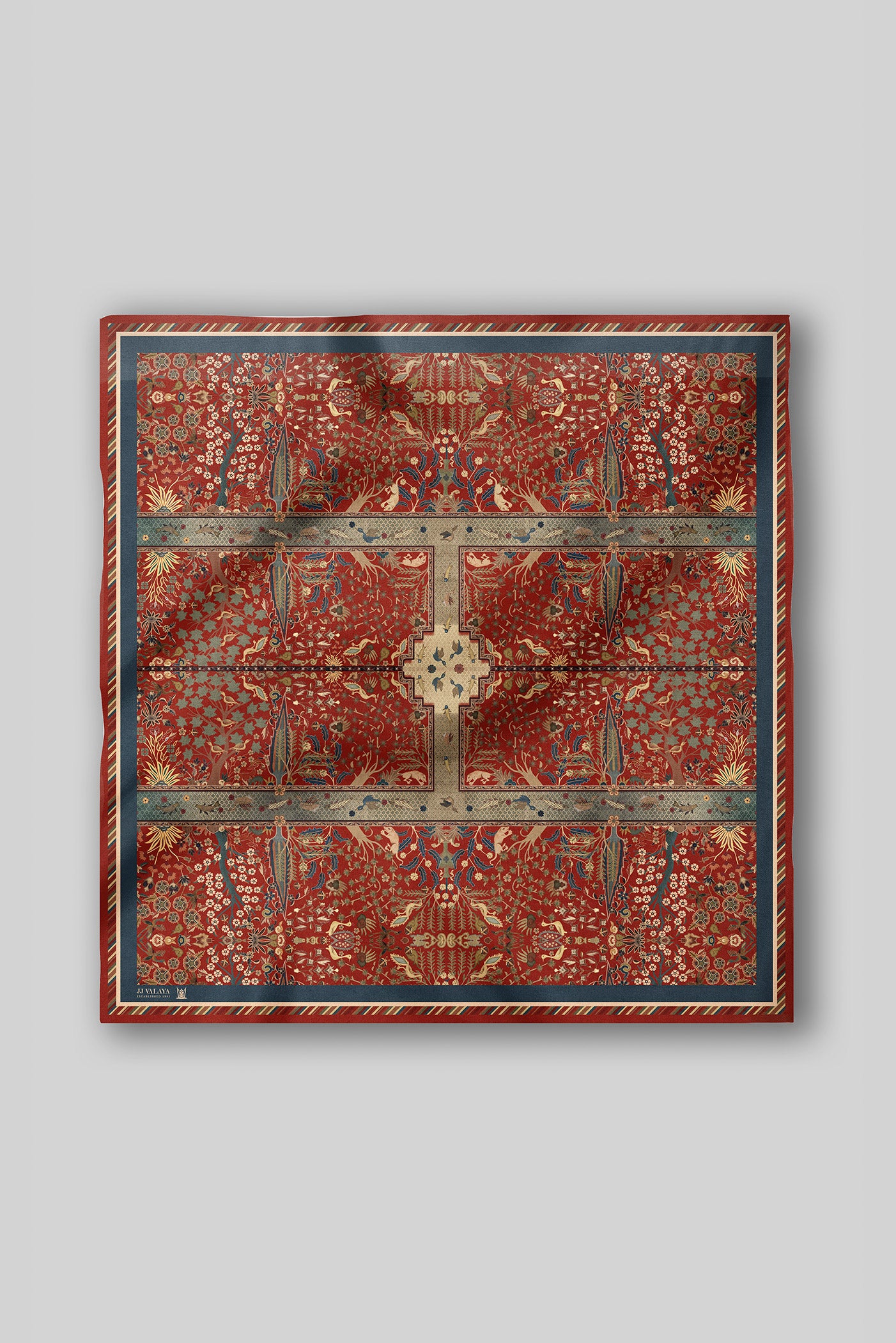 Rust Red Printed Scarf