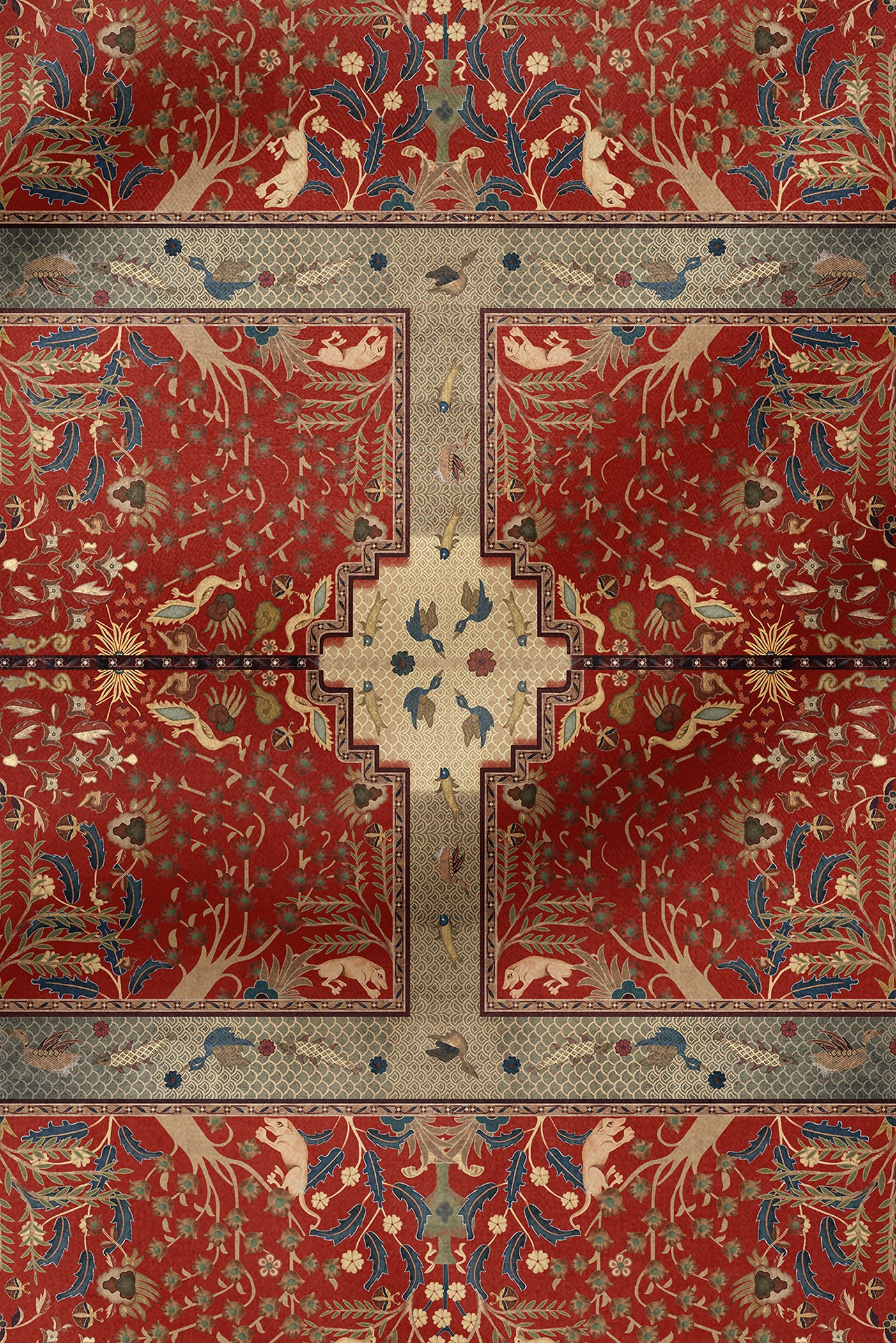 Rust Red Printed Scarf