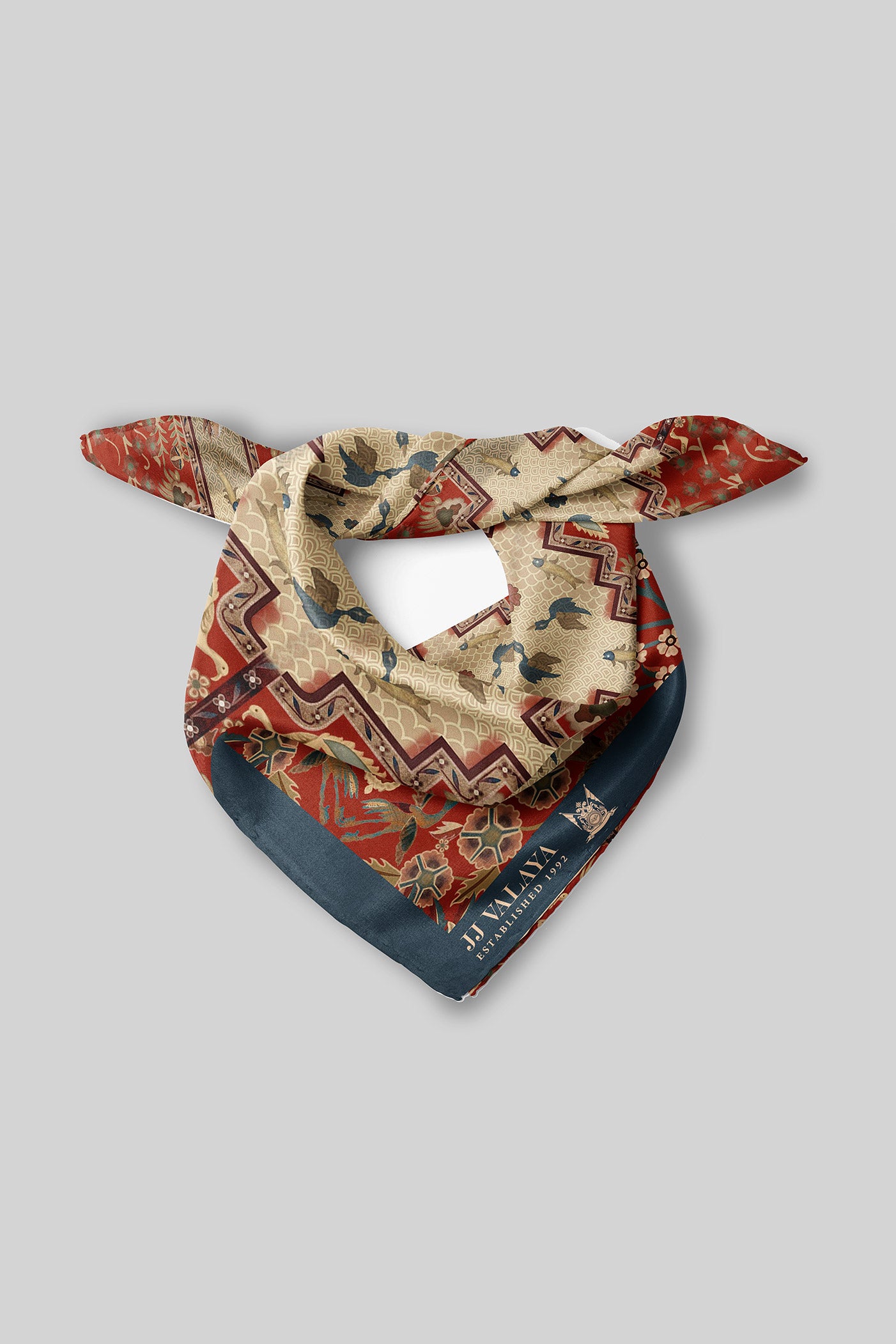 Rust Red Printed Scarf