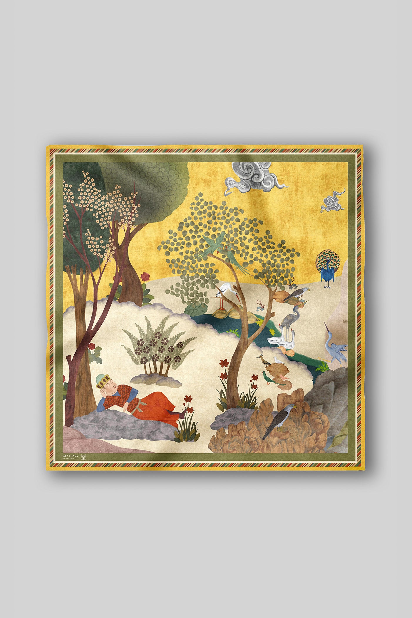 Canary Yellow - Ivory Printed Scarf