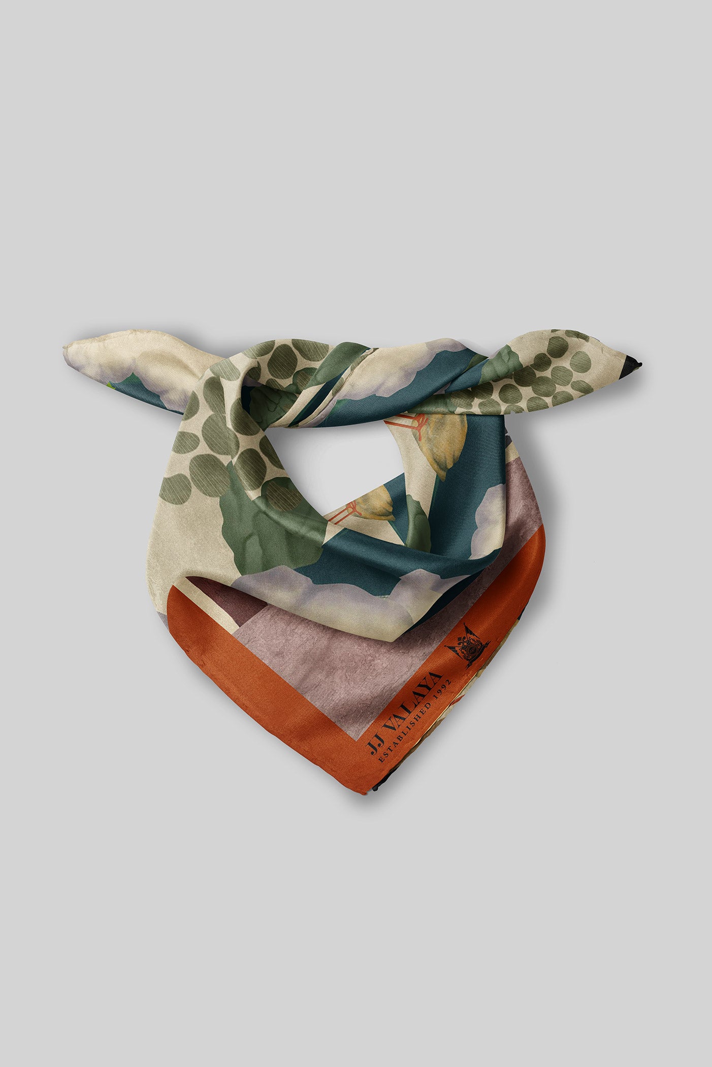 Rich Black - Ivory Printed Scarf