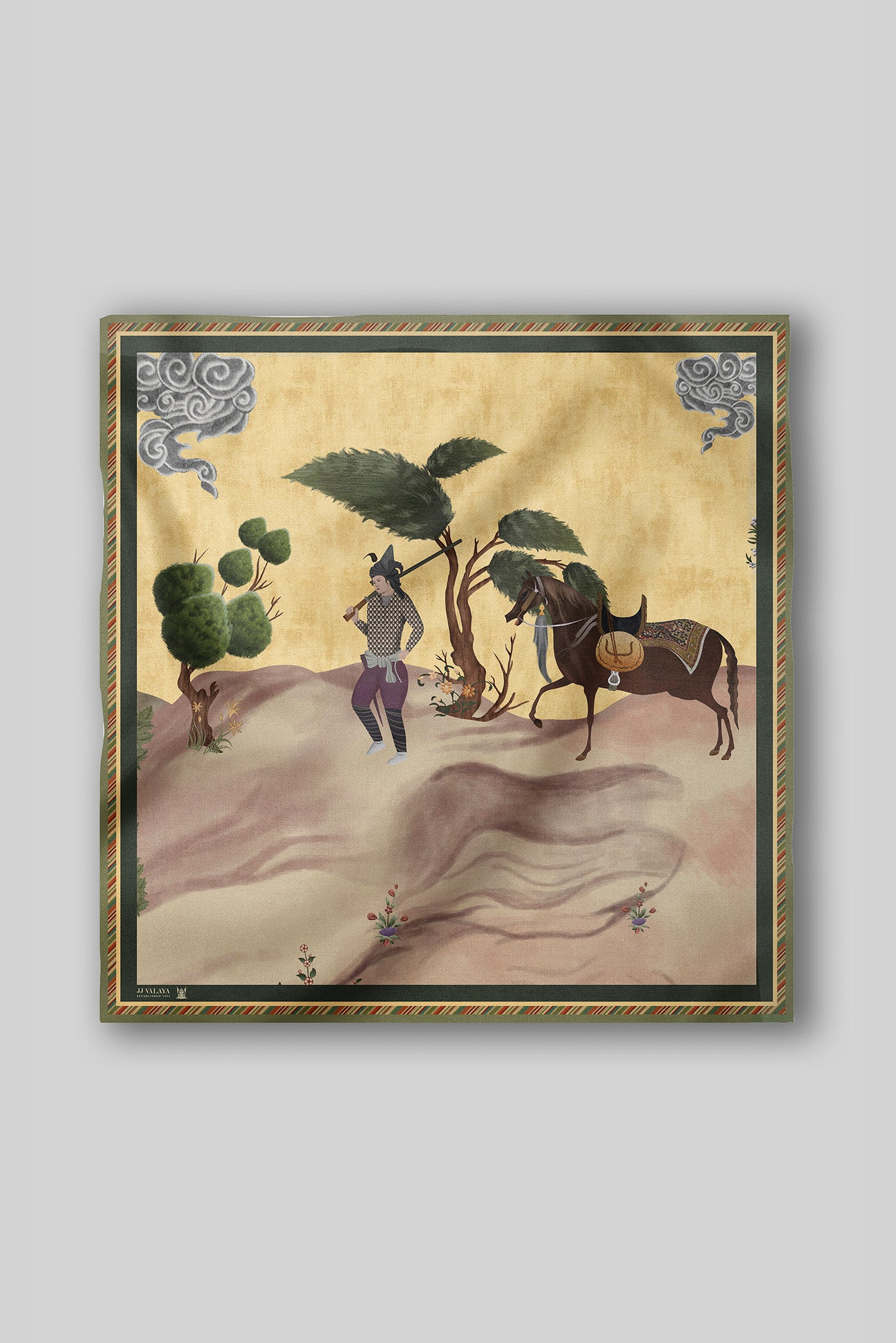 Soft Beige Printed Scarf