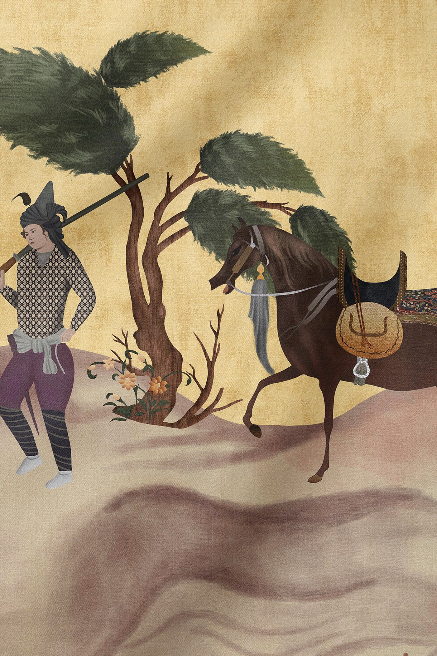 Soft Beige Printed Scarf