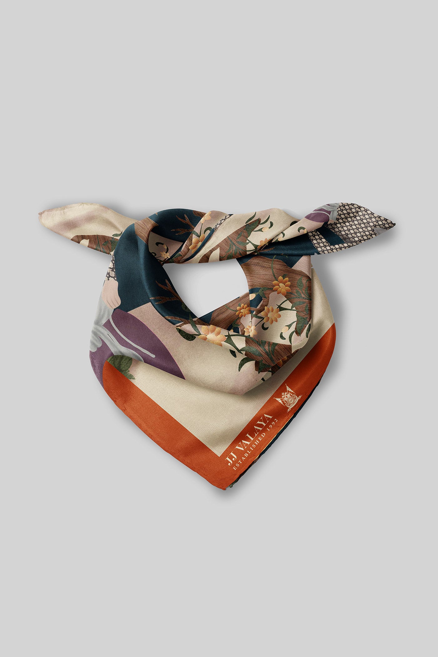 Prussian Blue - Ivory Printed Scarf