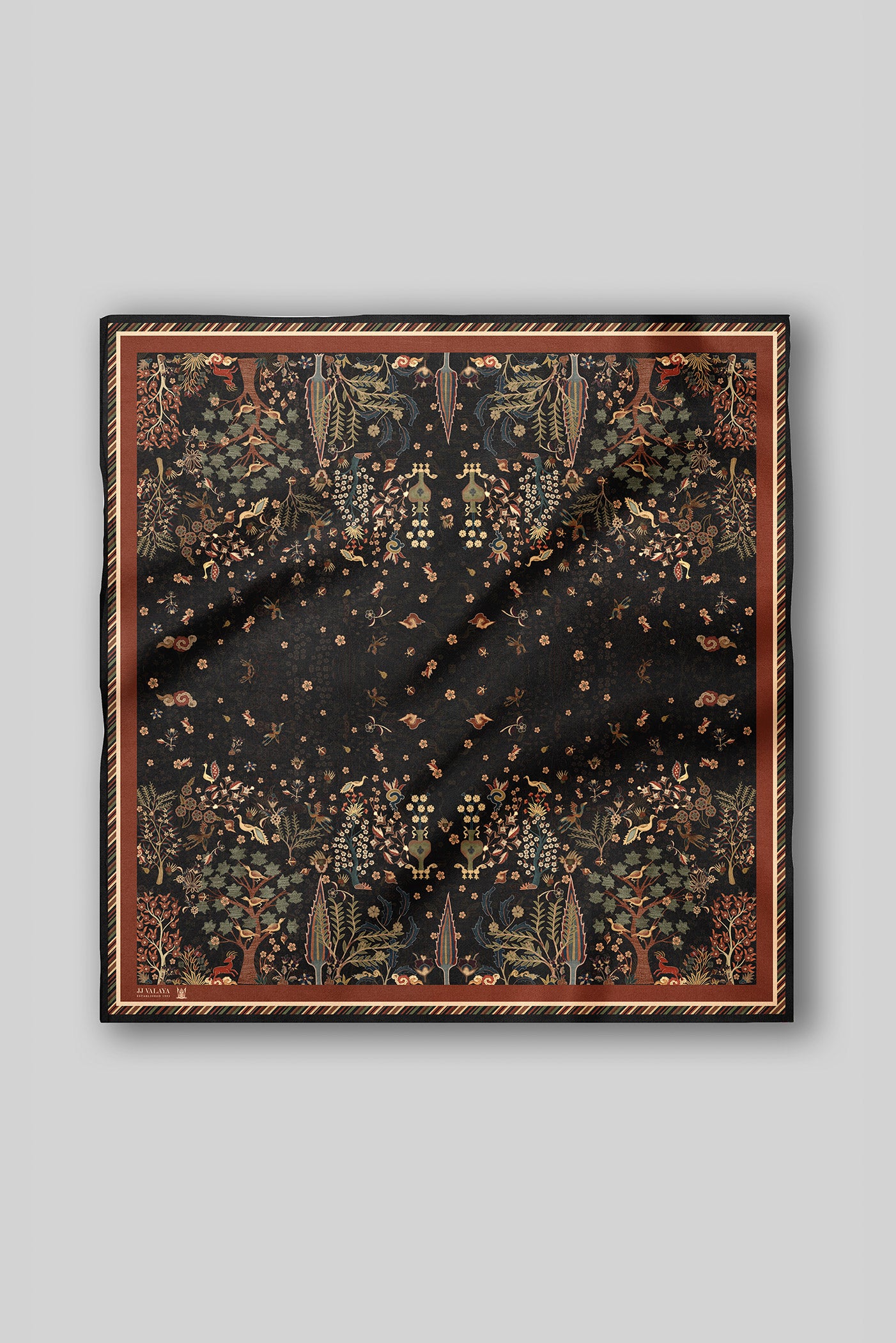 Rich Black Printed Scarf