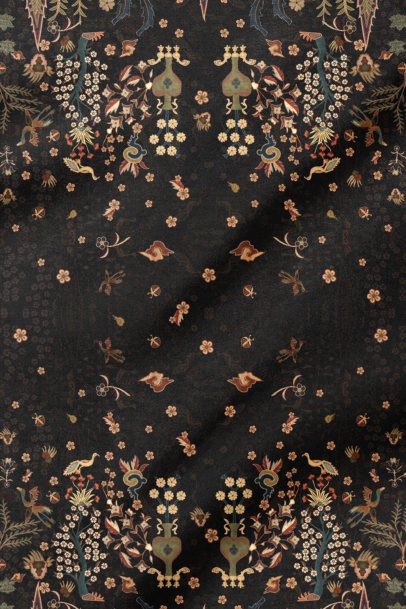 Rich Black Printed Scarf