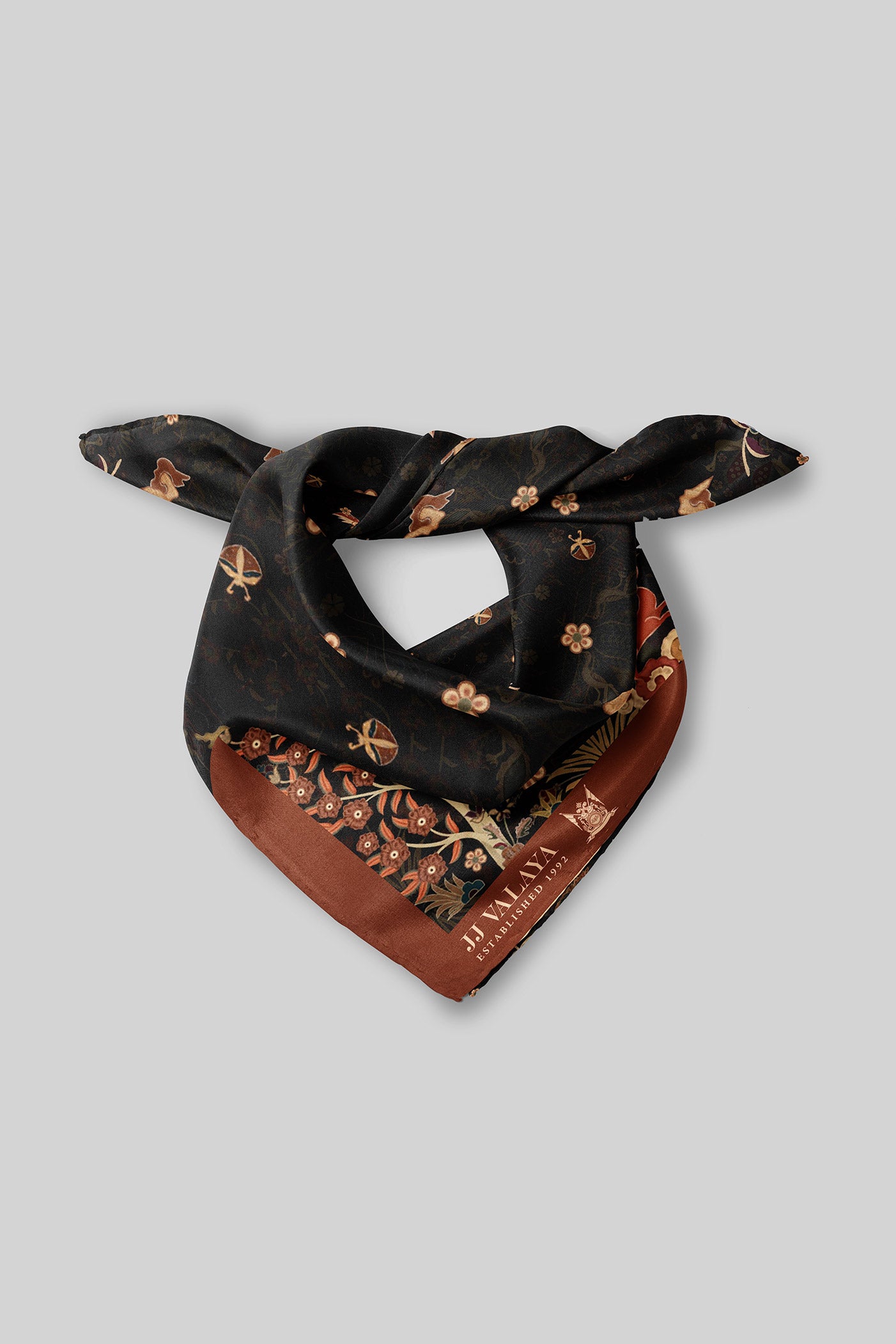 Rich Black Printed Scarf