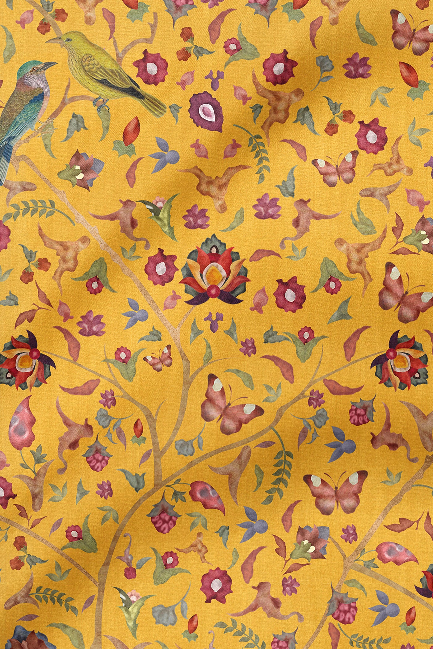 Ochre Yellow Printed Scarf