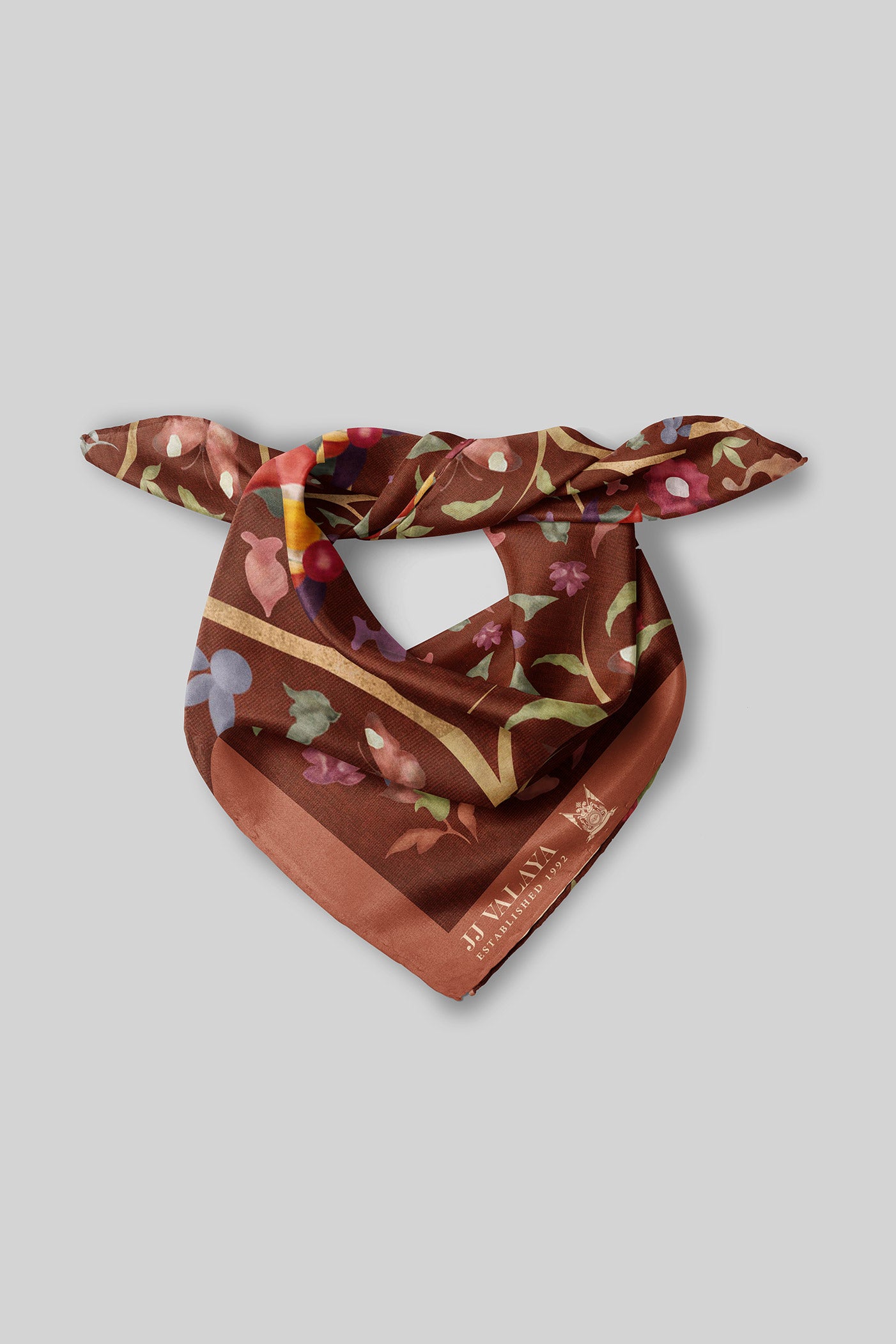Umber Brown Printed Scarf