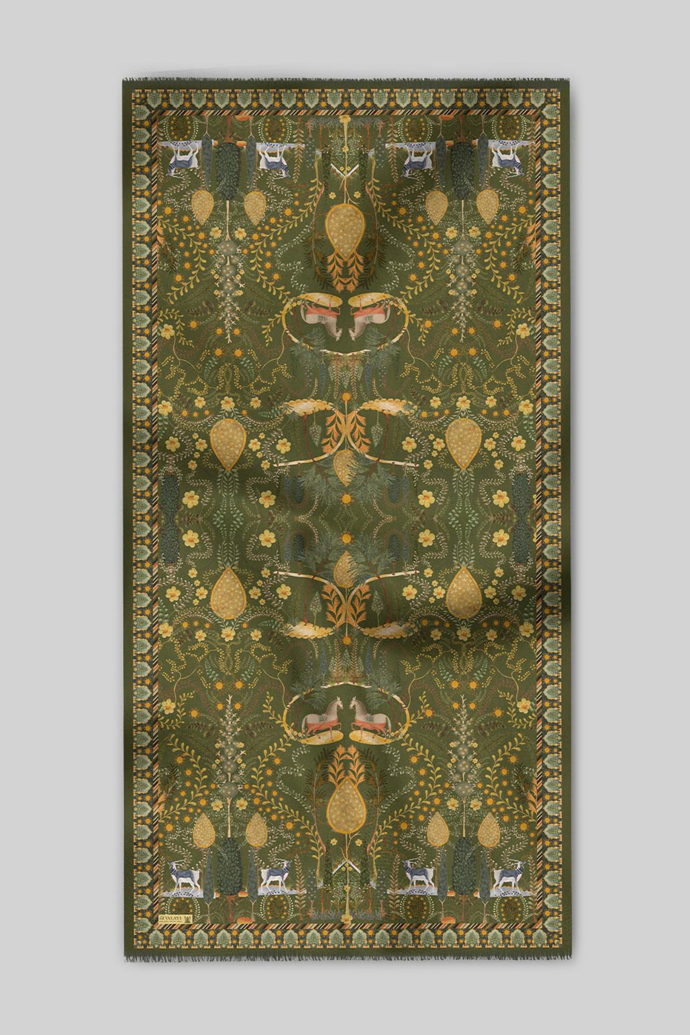 Olive Green Cashmere Shawl