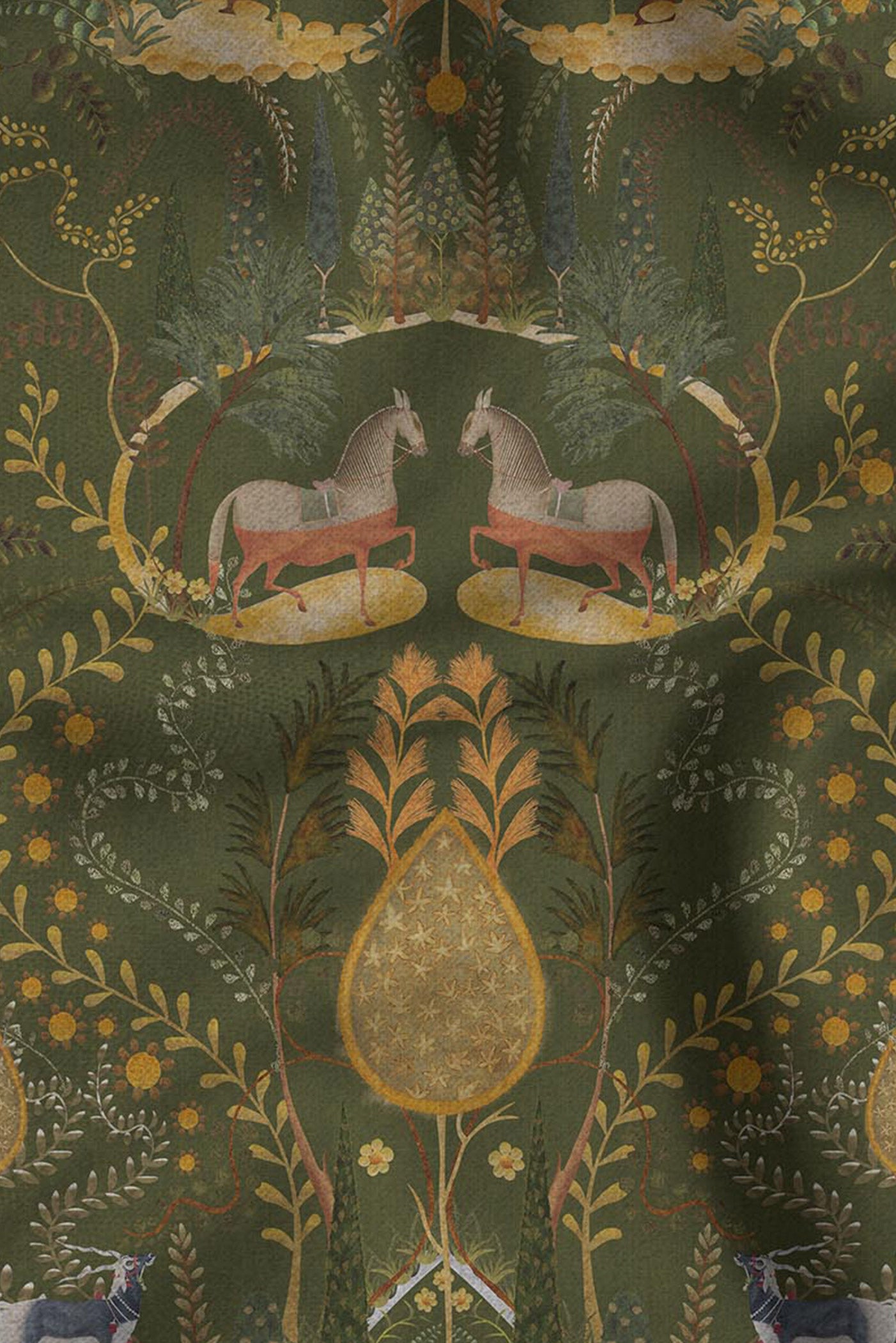 Olive Green Cashmere Shawl