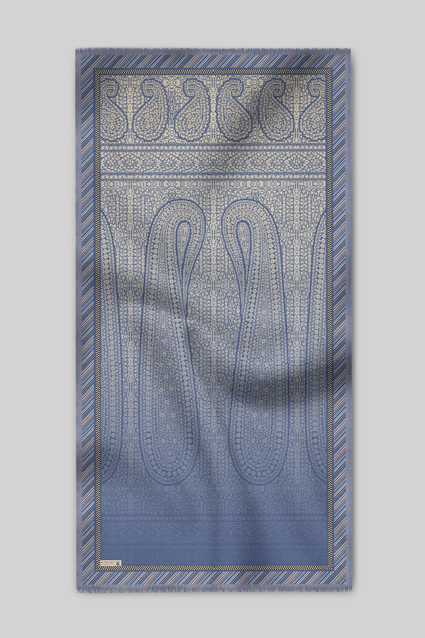Powder Blue Ombre Cashmere Shawl
