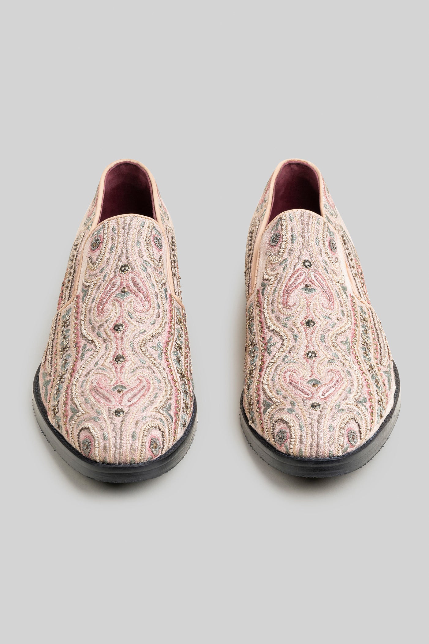 Ivory - Pastel Embroidered Loafers