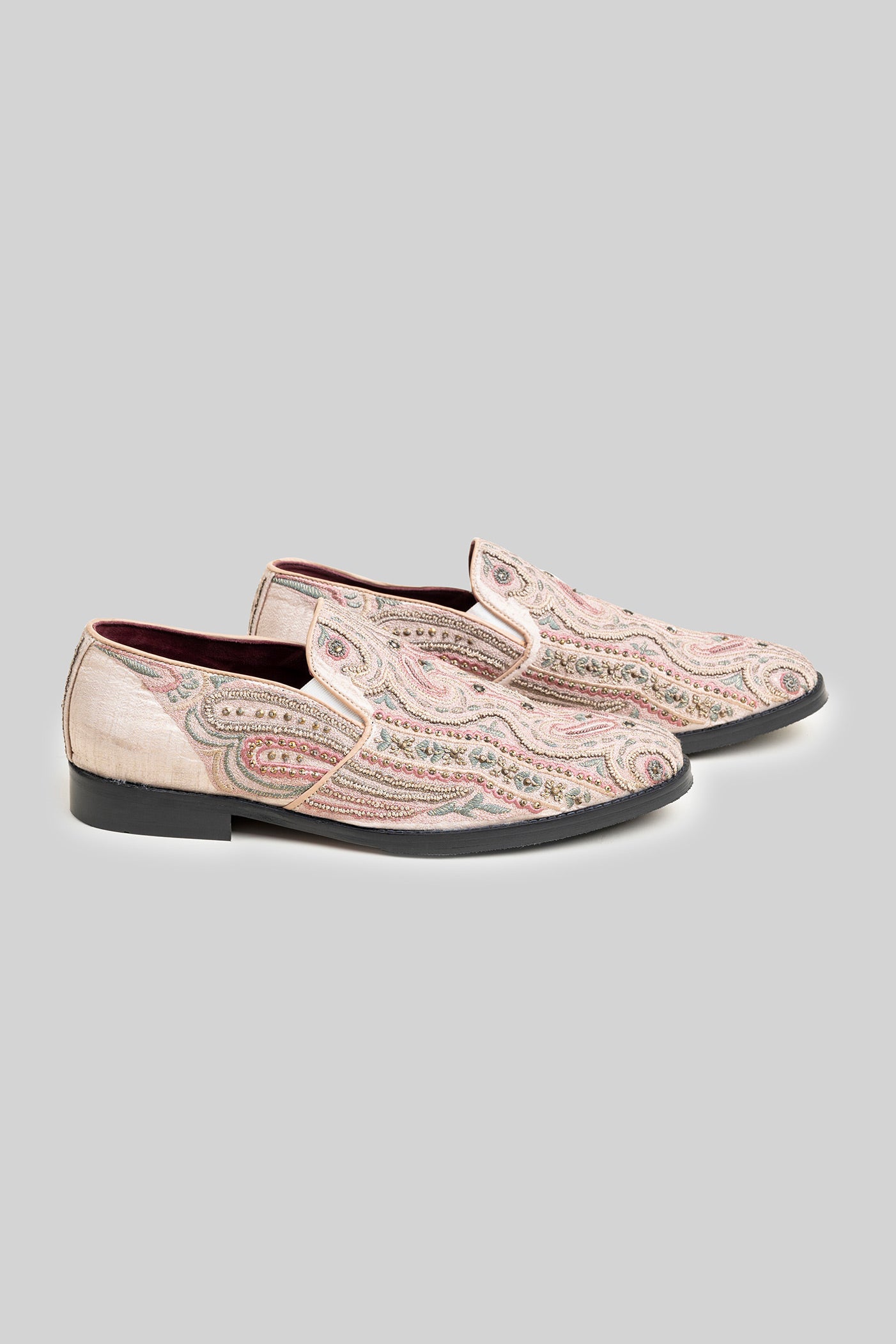 Ivory - Pastel Embroidered Loafers
