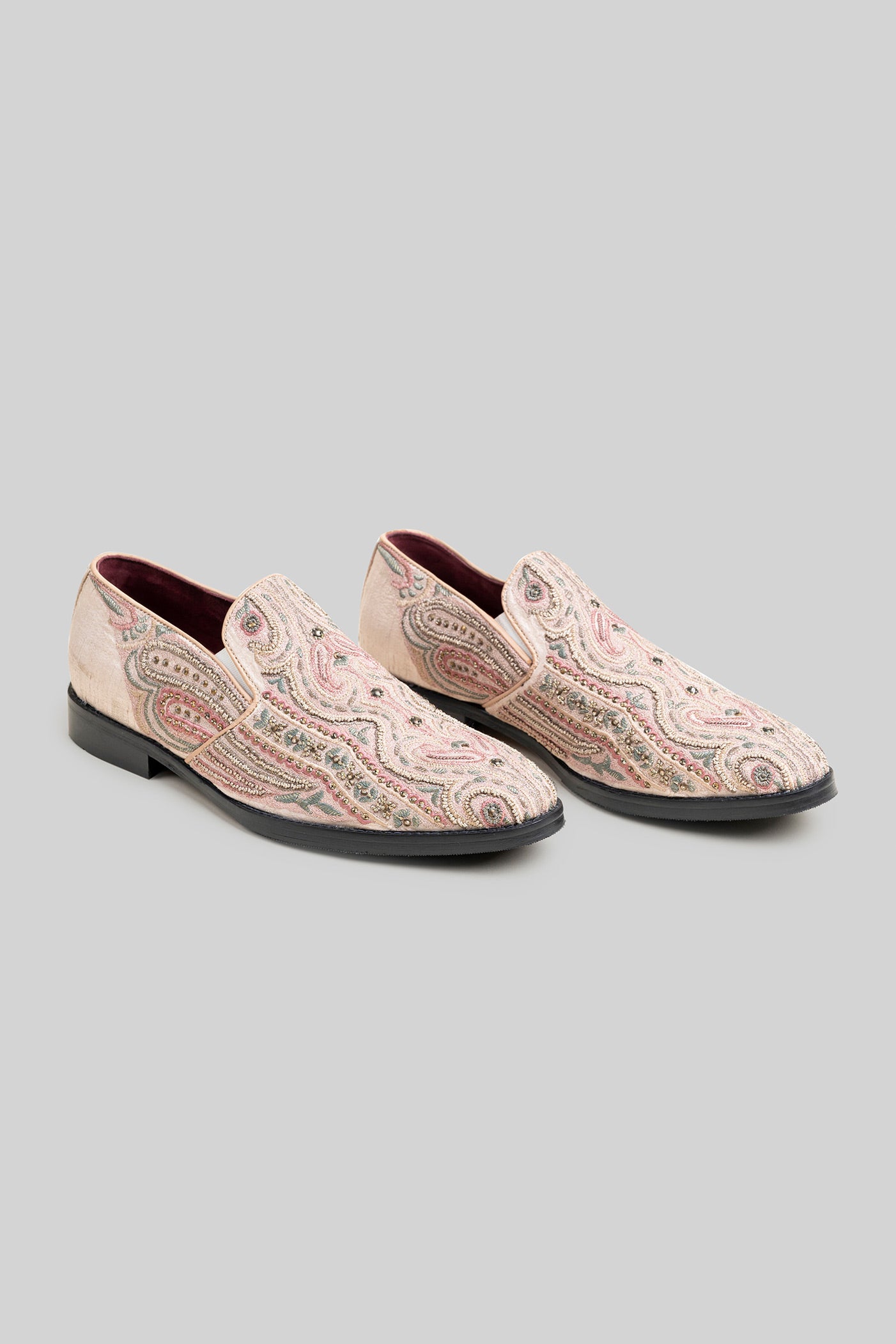 Ivory - Pastel Embroidered Loafers