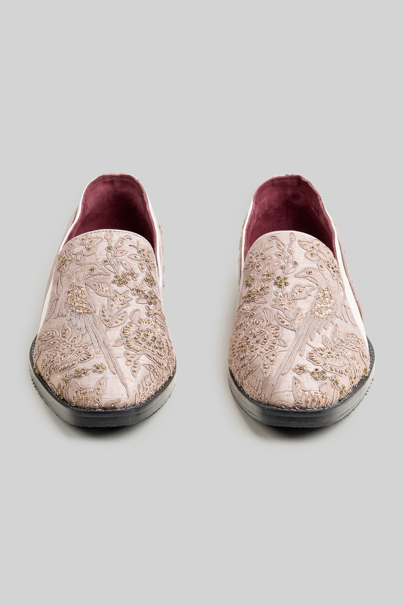 Blush Ivory Embroidered Loafers